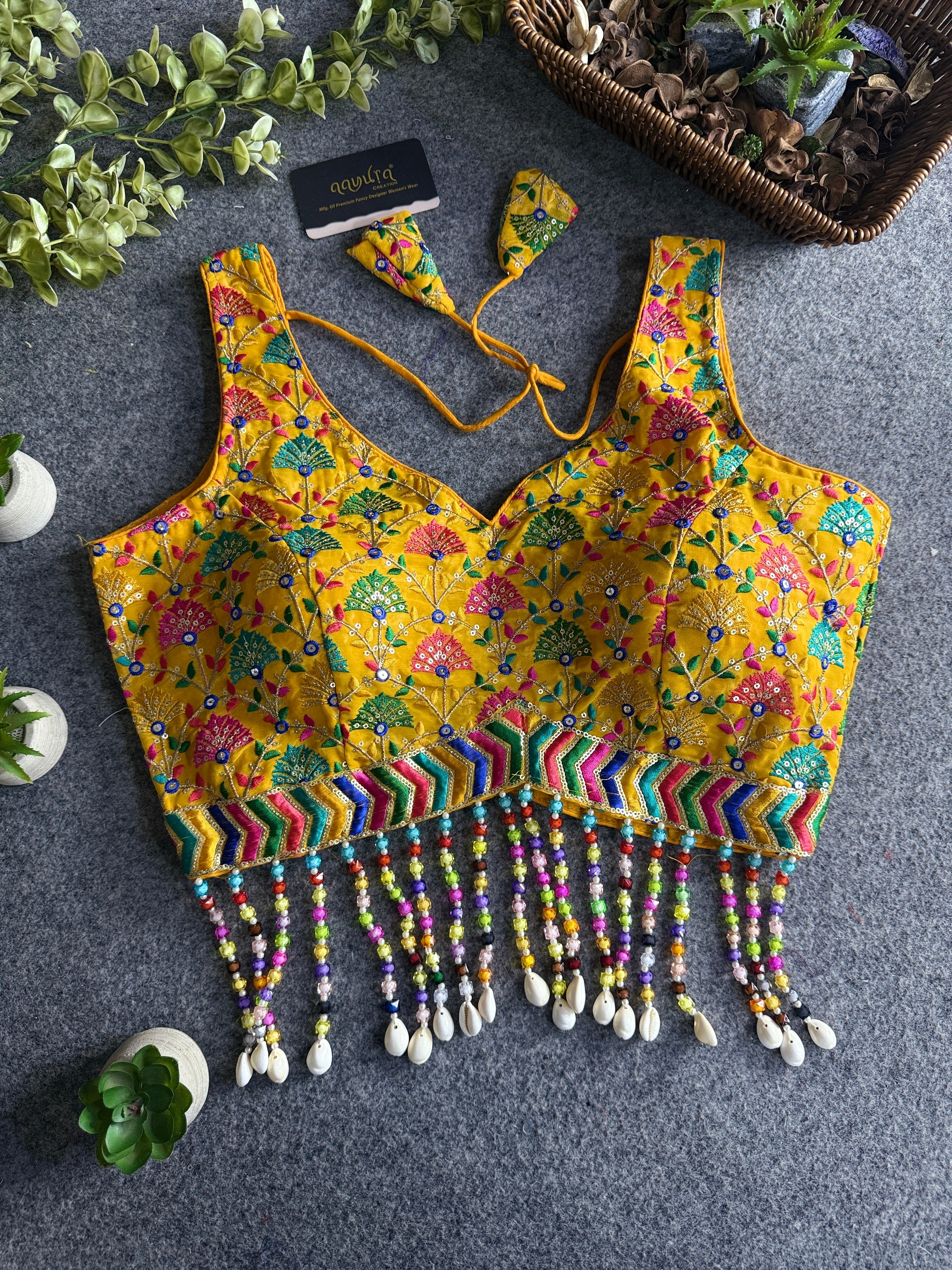 Shell Elegance Embroidered Blouse