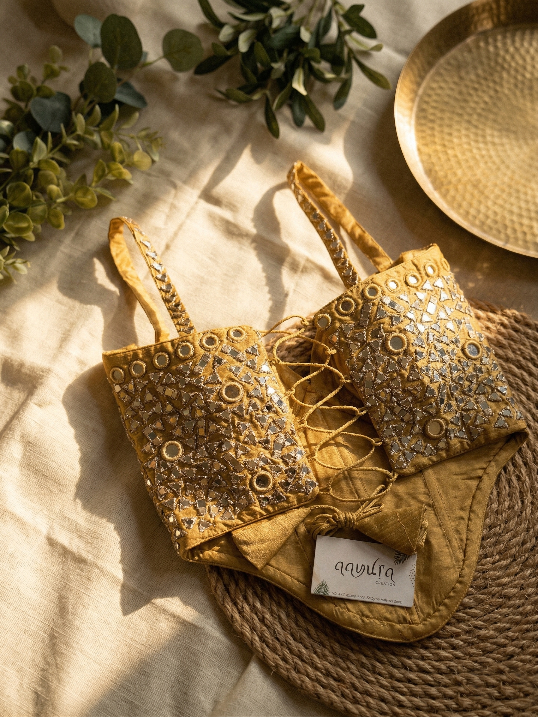 Aafreen Silk Mirror Set