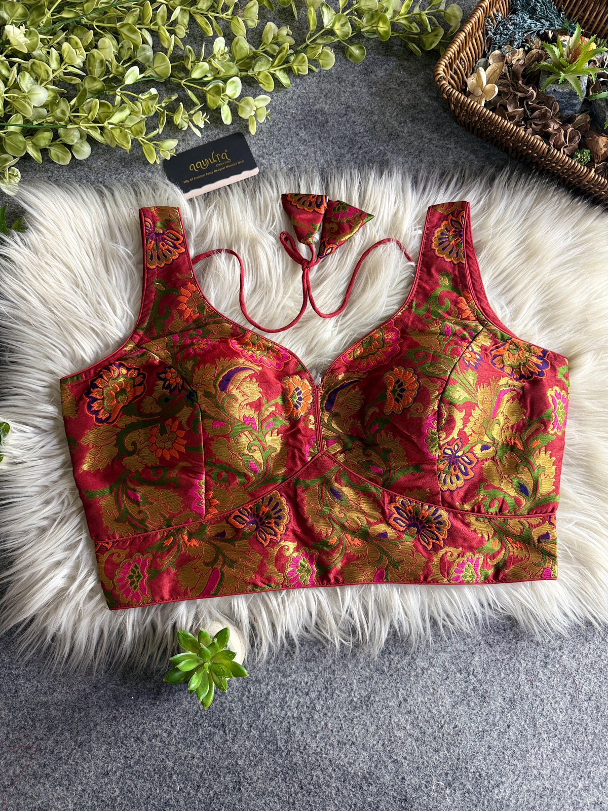 Banarasi Grace Sleeveless Blouse