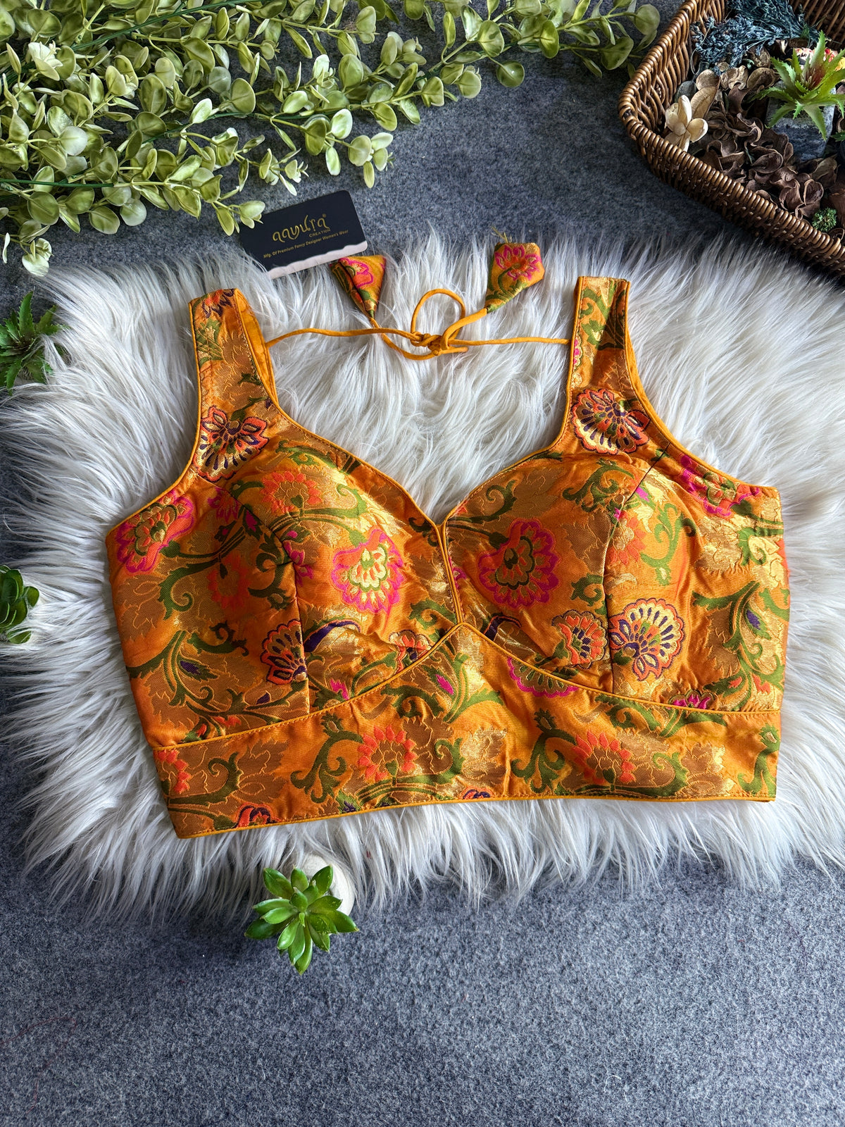 Banarasi Grace Sleeveless Blouse