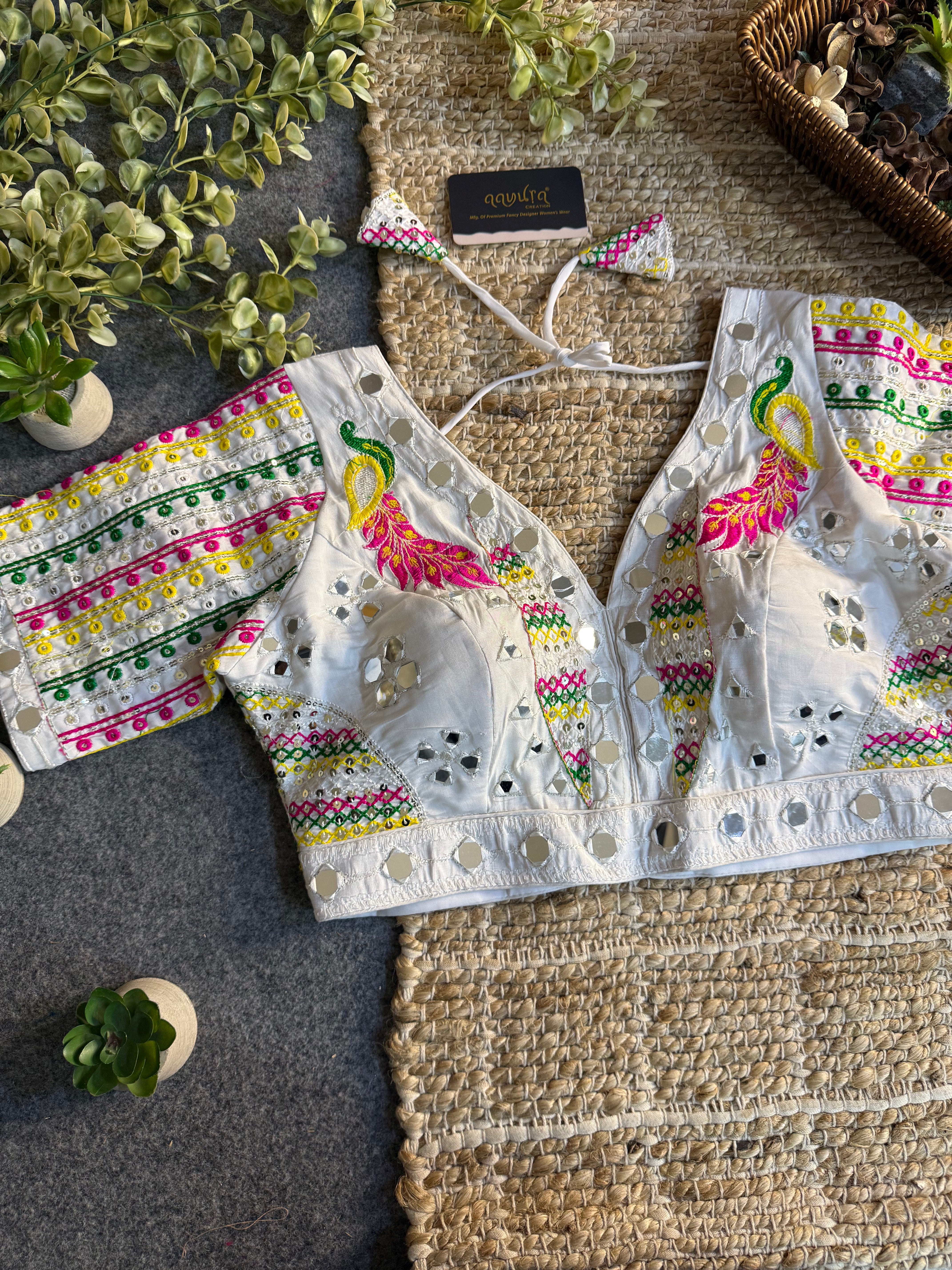 Aabha Navratri Roman Silk Blouse