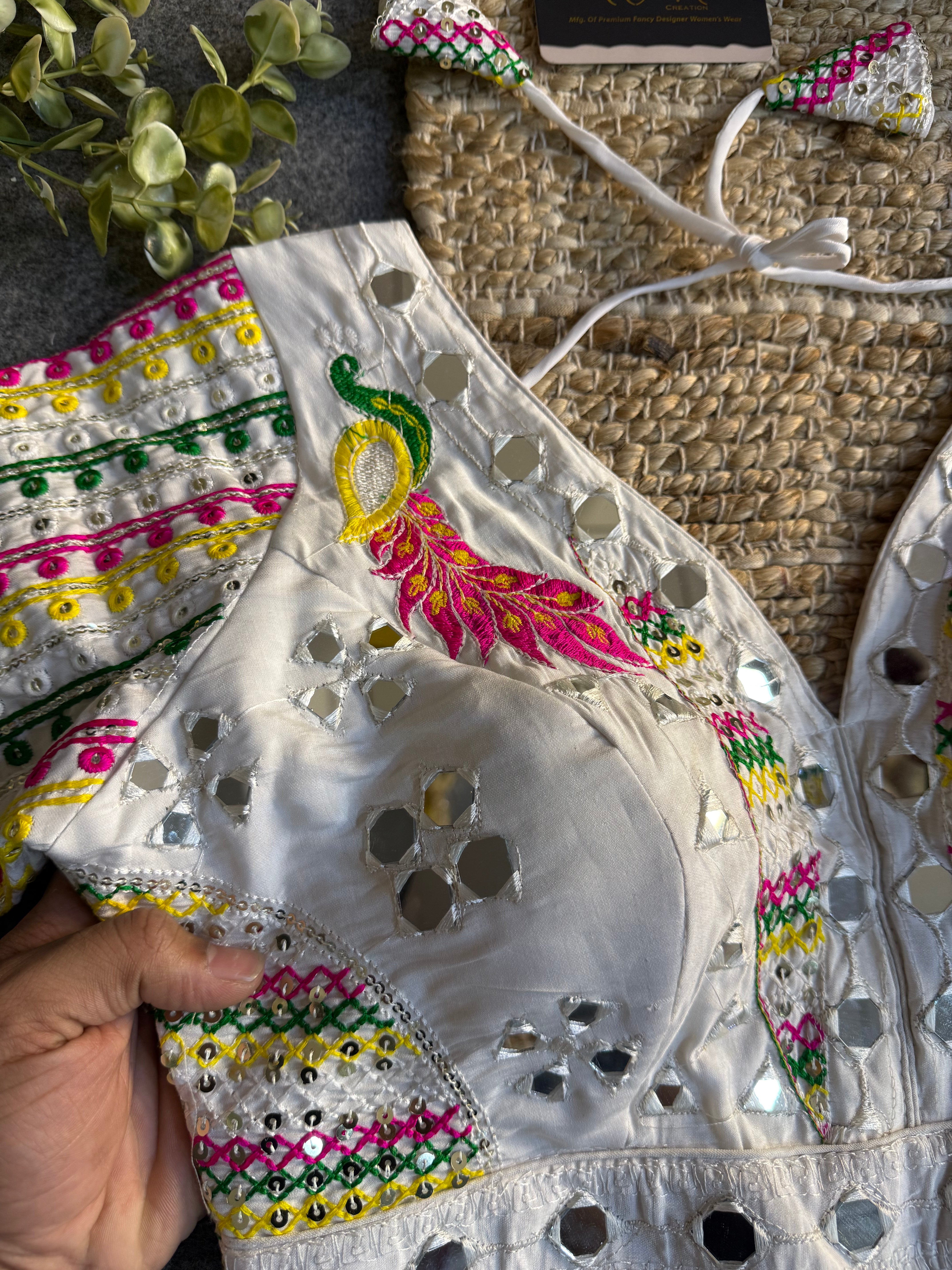 Aabha Navratri Roman Silk Blouse