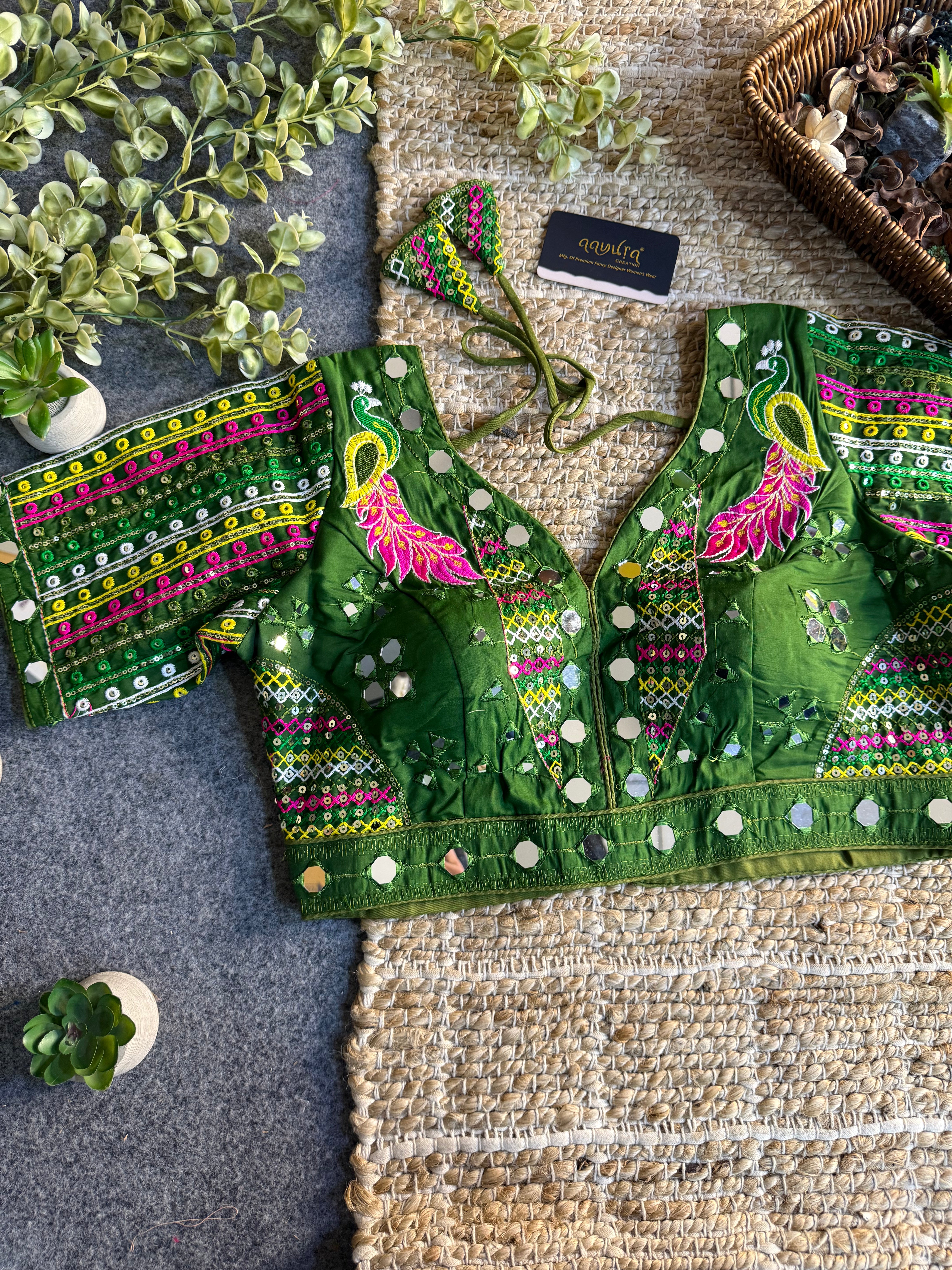 Aabha Navratri Roman Silk Blouse