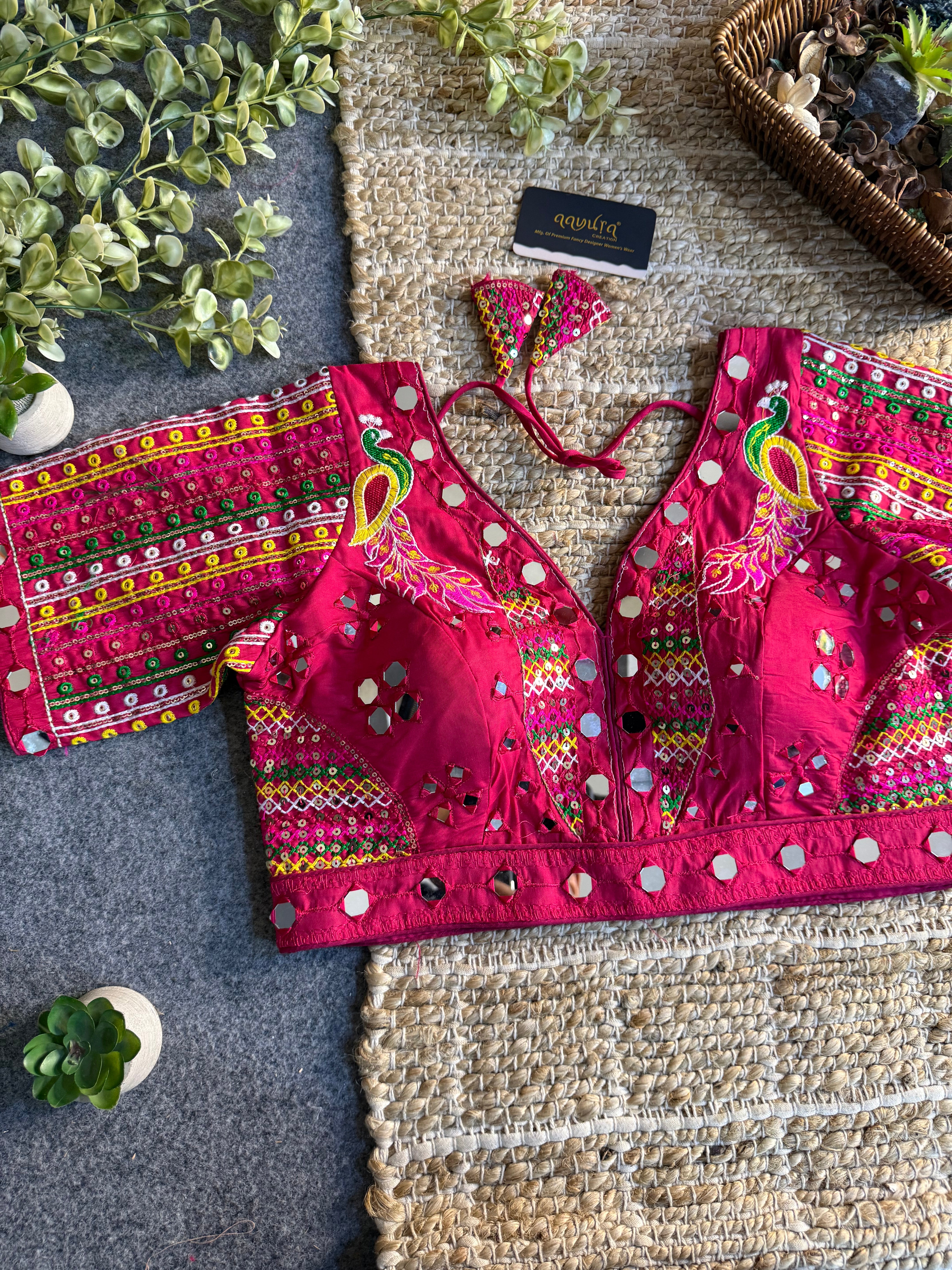Aabha Navratri Roman Silk Blouse