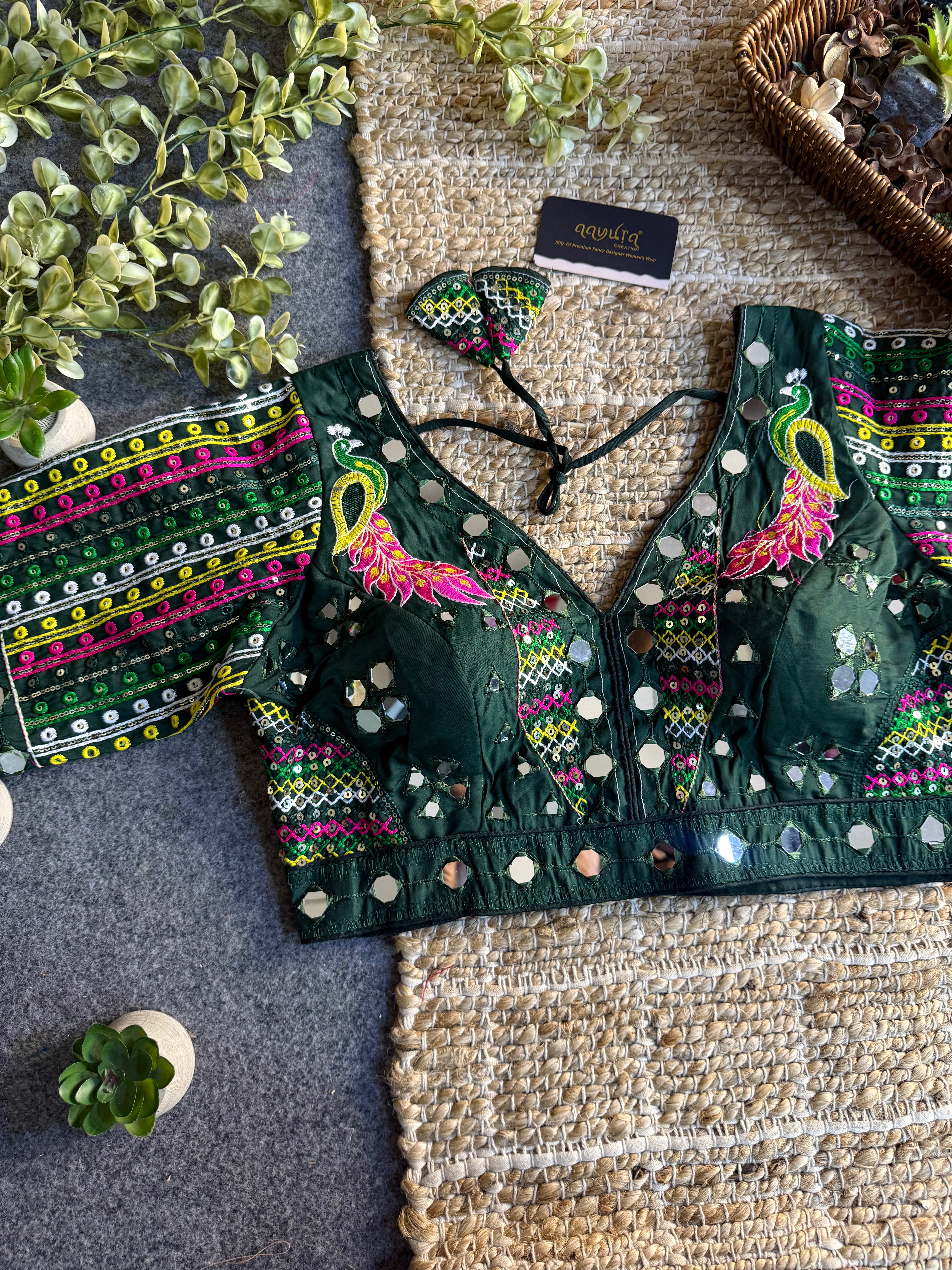 Aabha Navratri Roman Silk Blouse