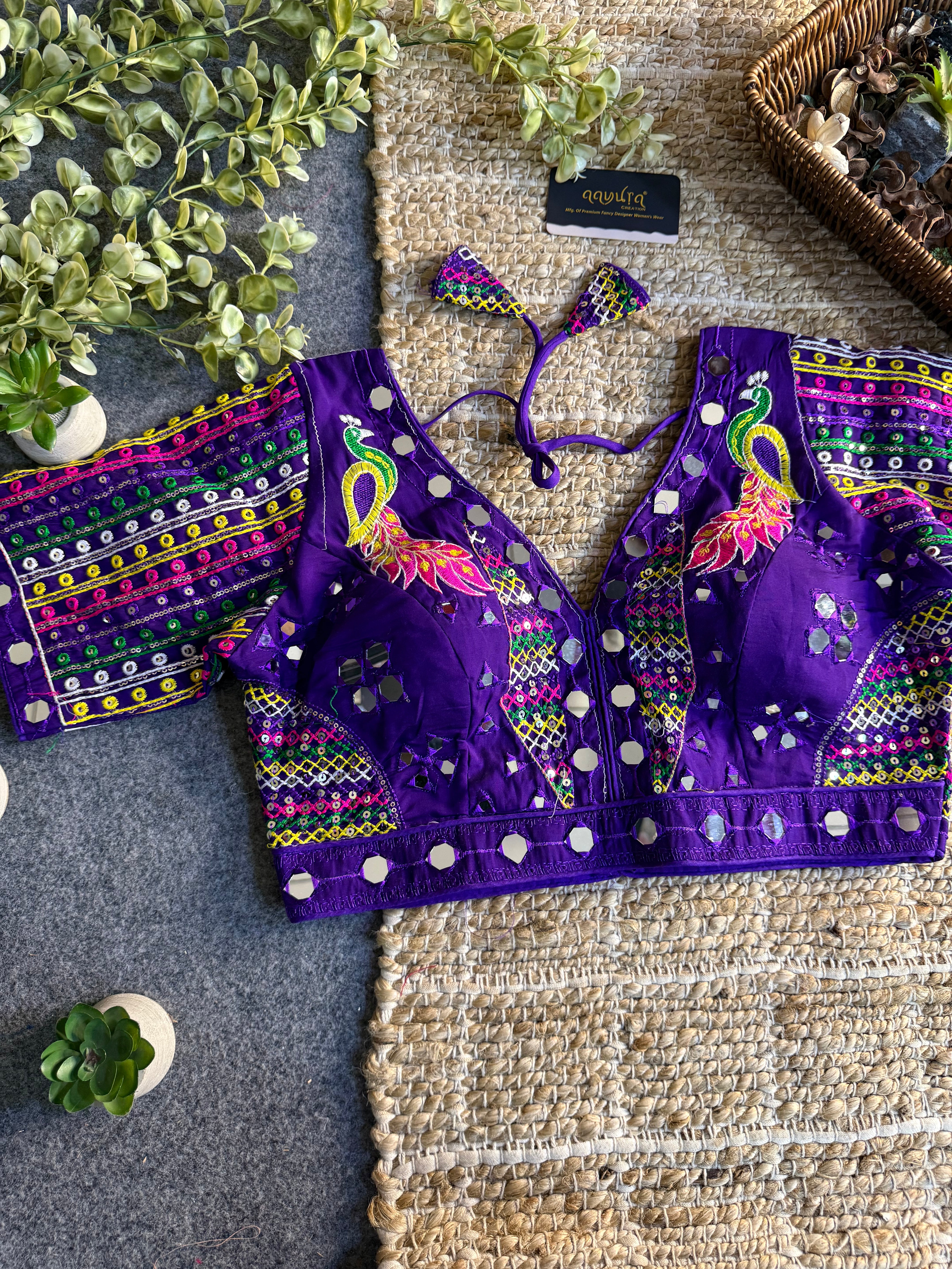Aabha Navratri Roman Silk Blouse