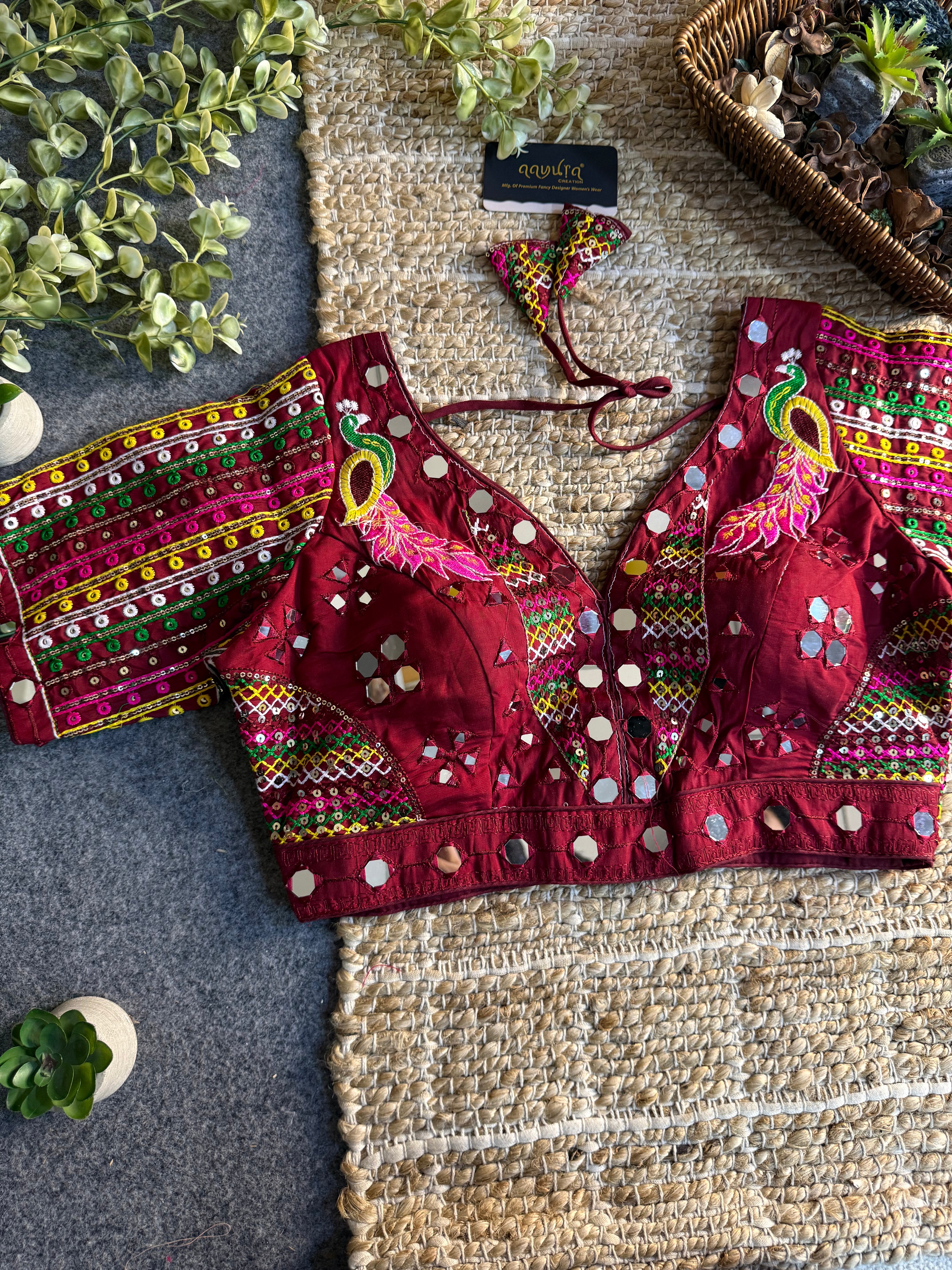 Aabha Navratri Roman Silk Blouse