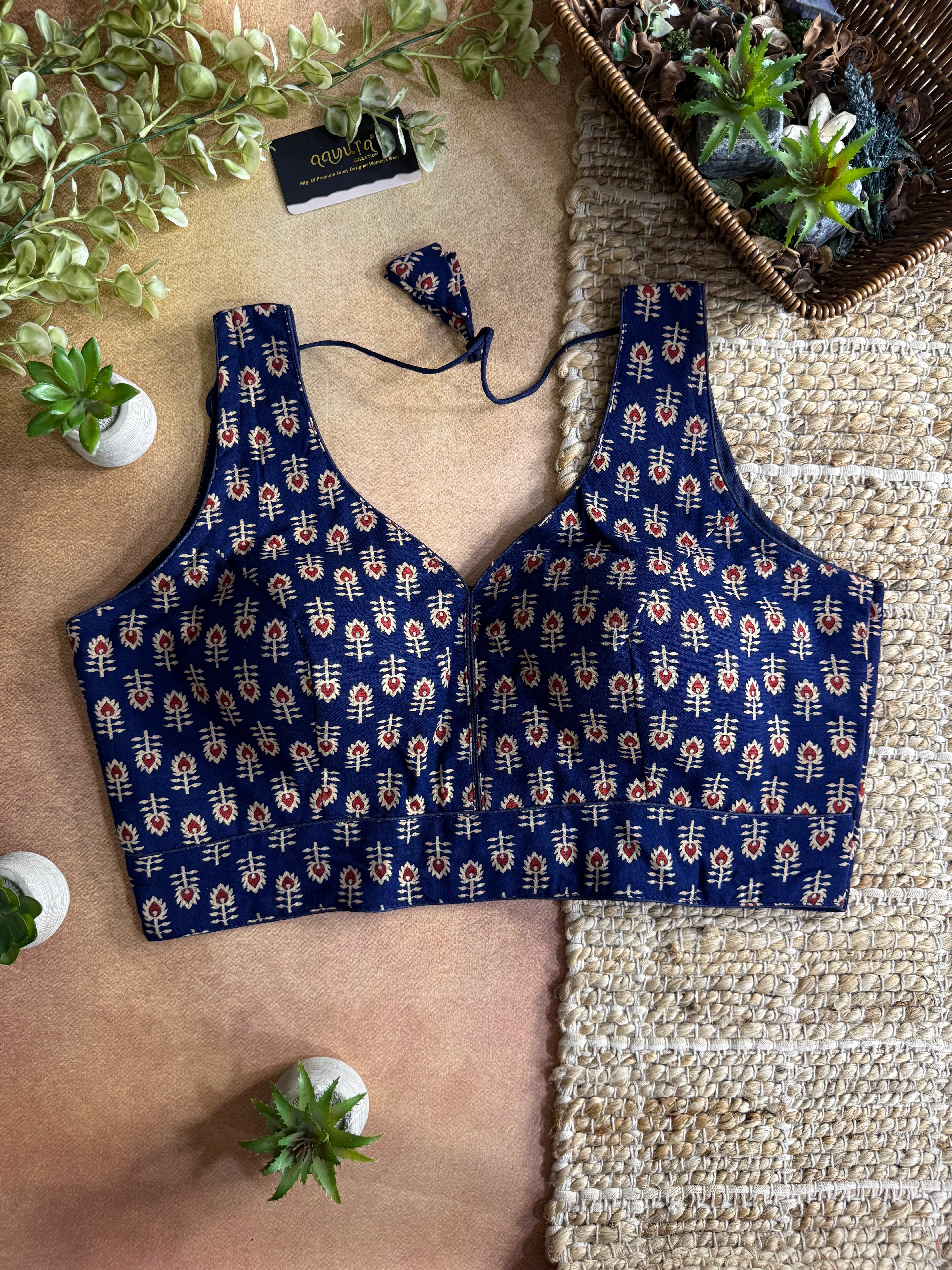 Aaranya Pure Cotton Ajrakh Blouse