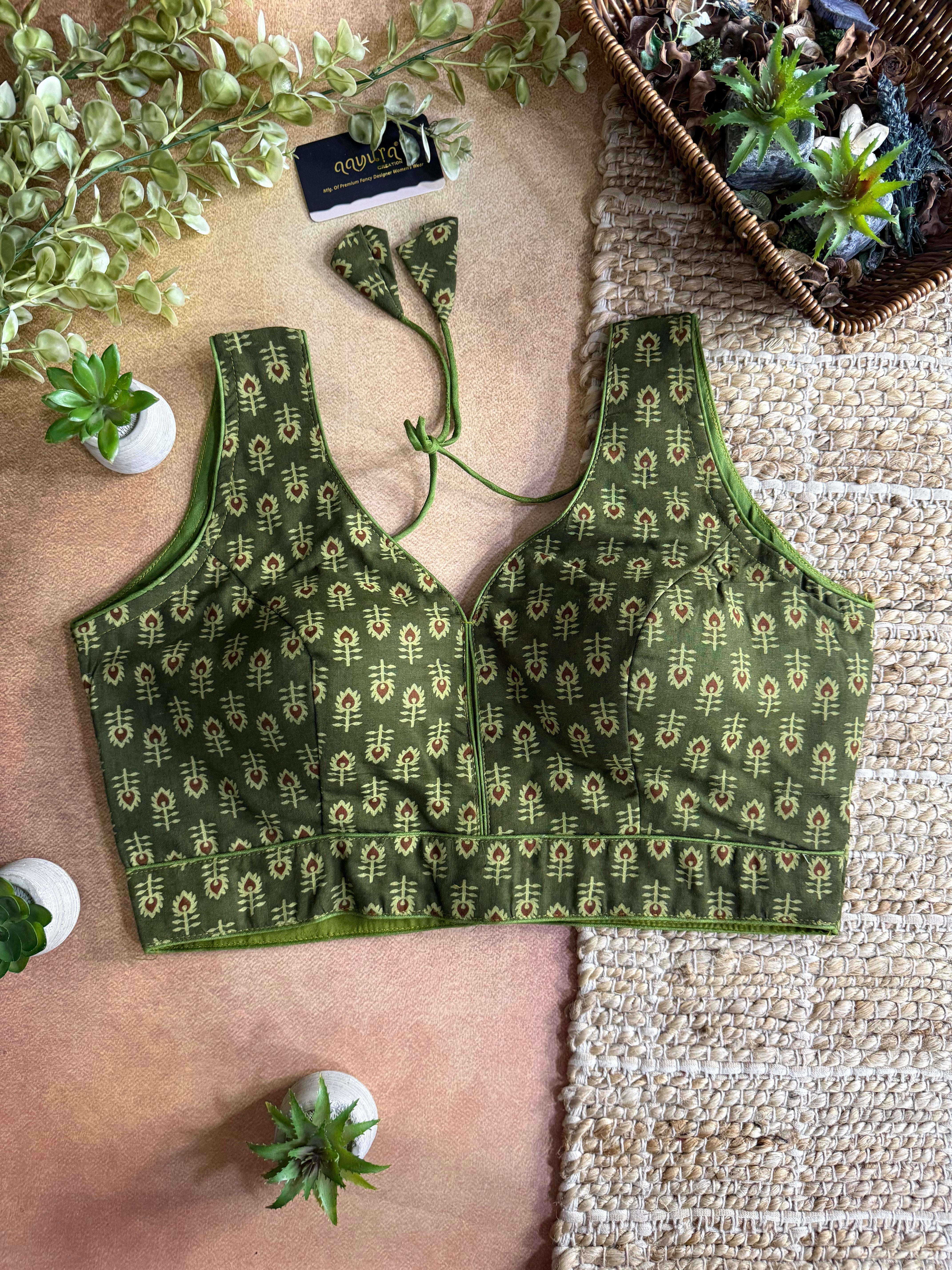 Aaranya Pure Cotton Ajrakh Blouse