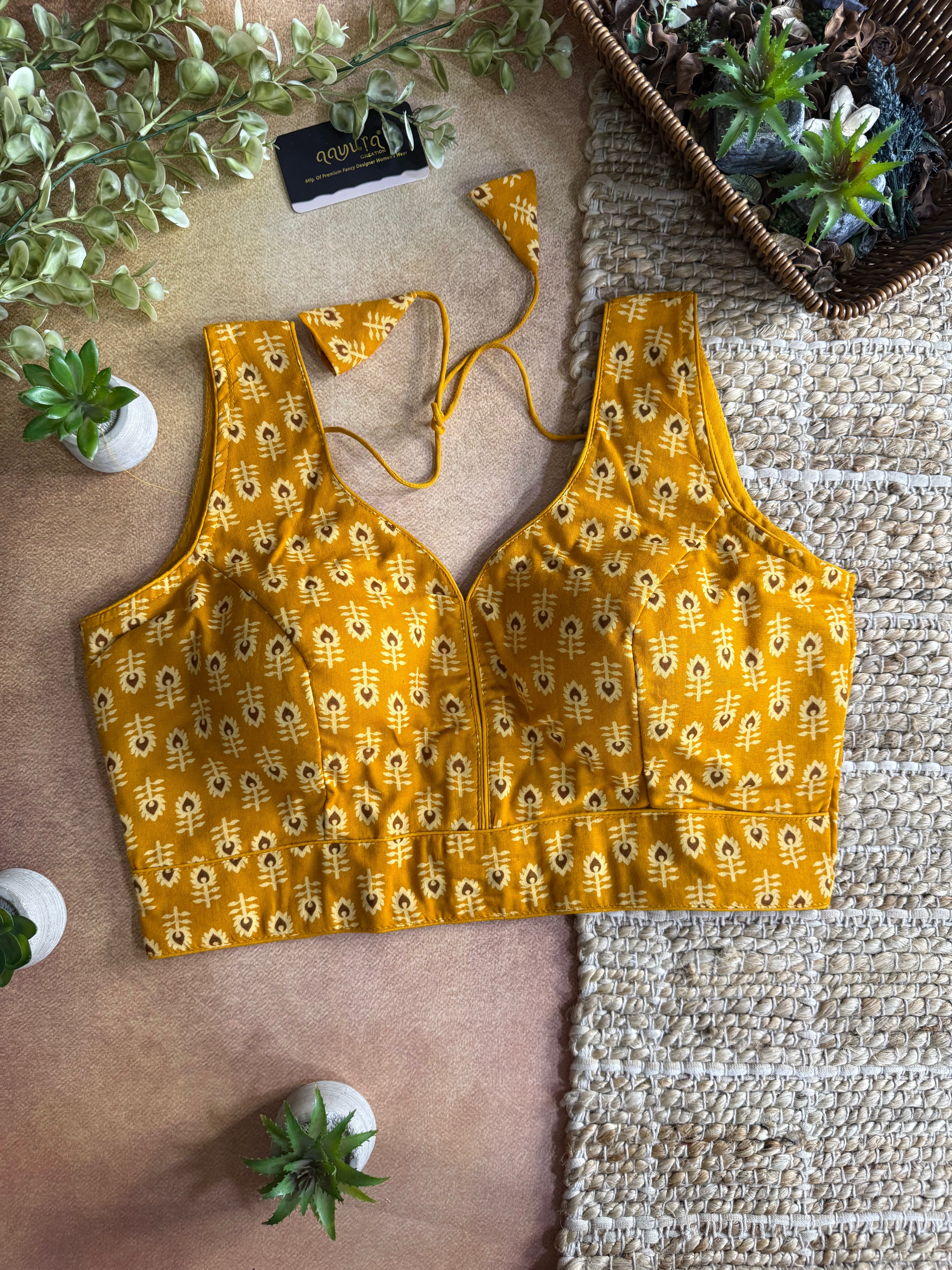 Aaranya Pure Cotton Ajrakh Blouse