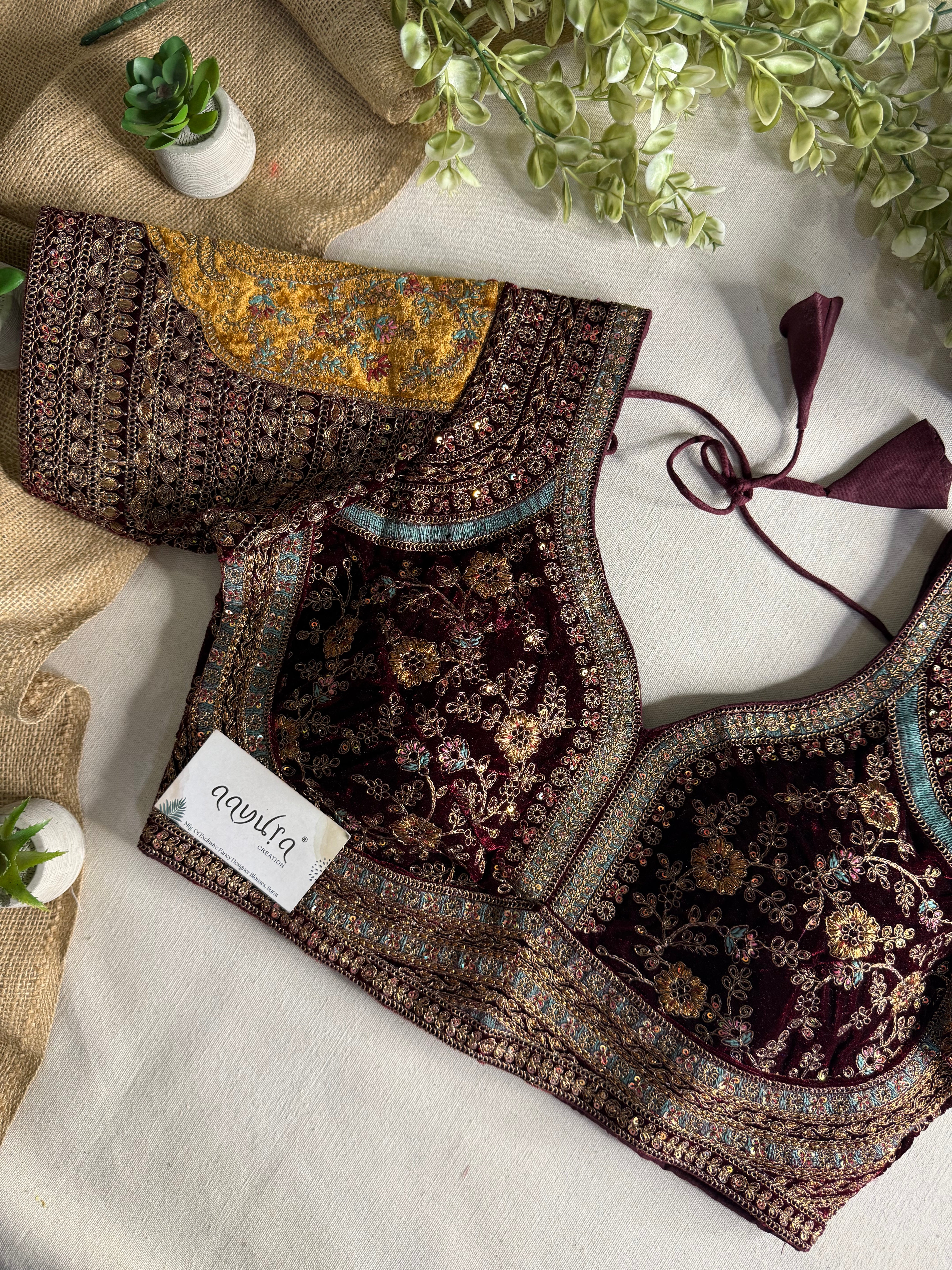 Aadhira Royal Velvet Blouse