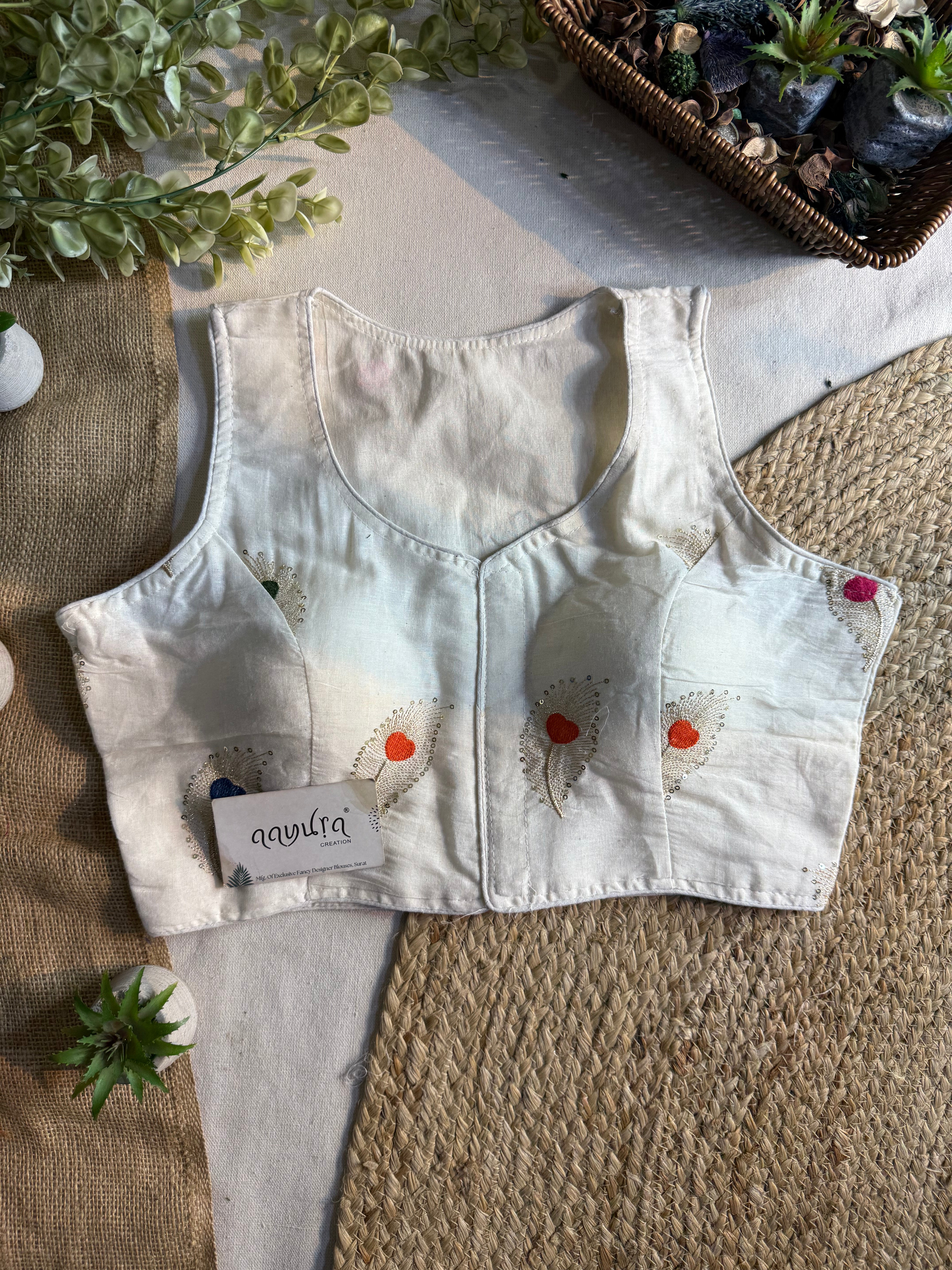 Ivory Bloom Sleeveless Blouse
