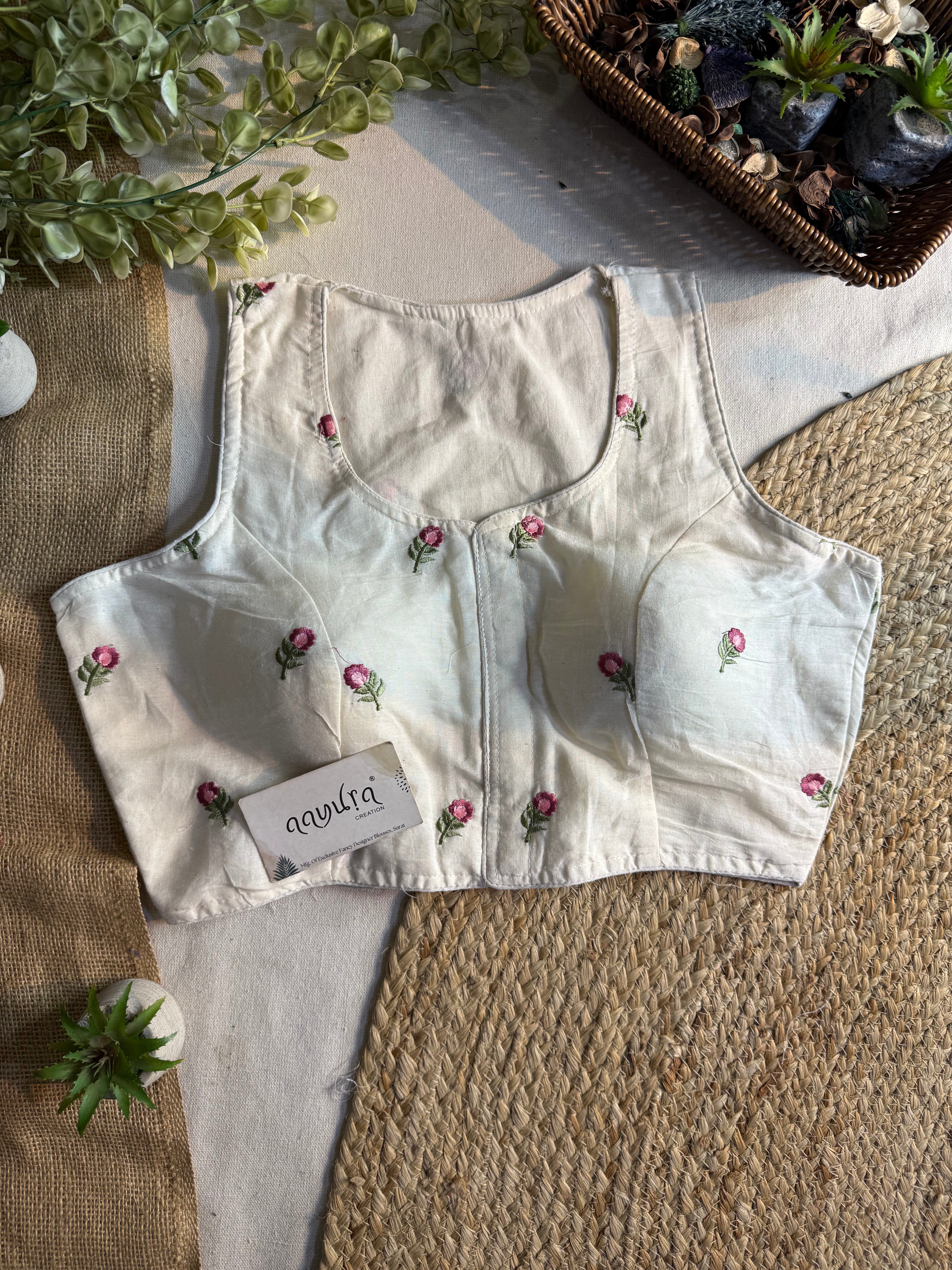 Ivory Bloom Sleeveless Blouse
