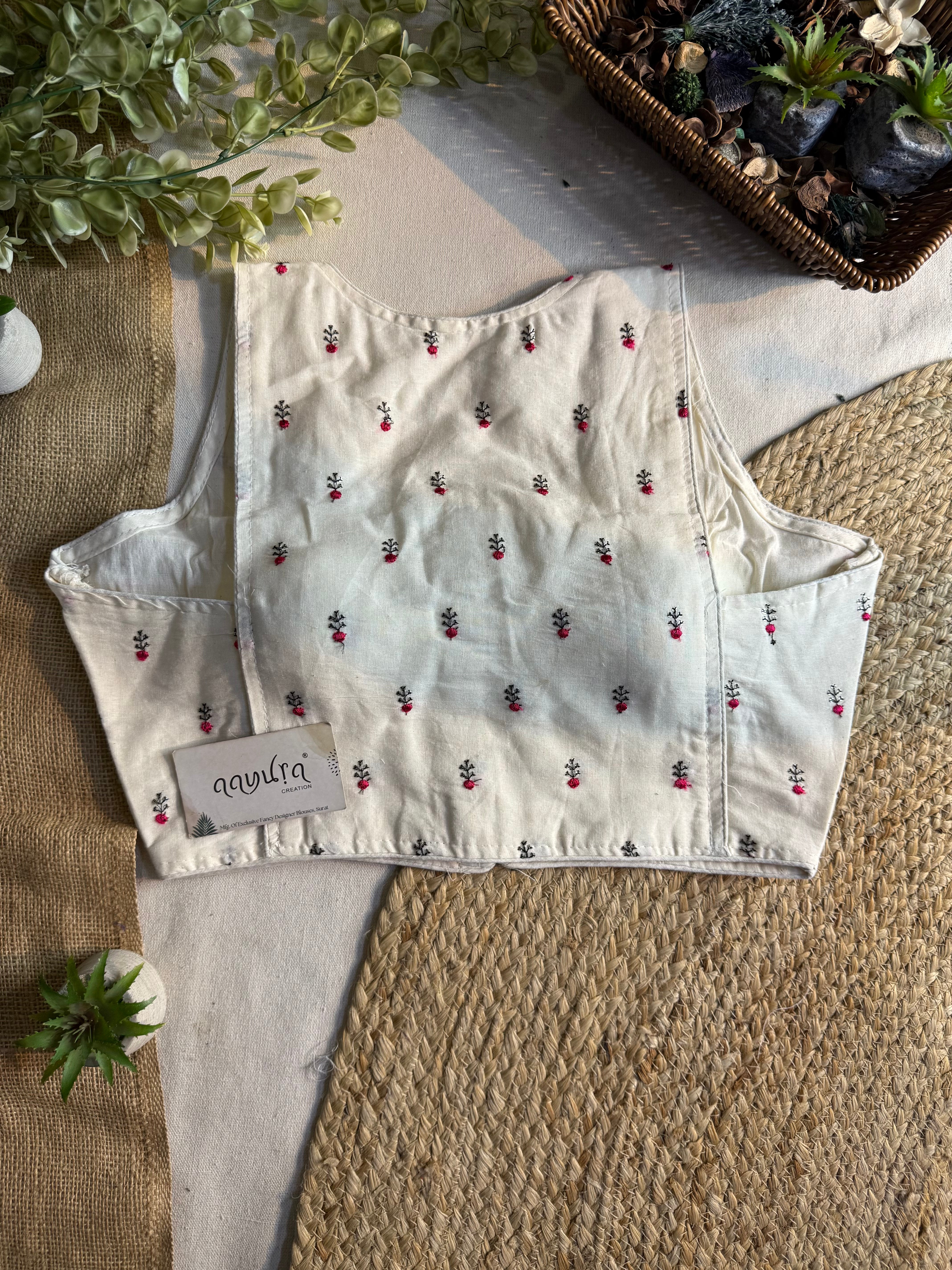 Ivory Bloom Sleeveless Blouse