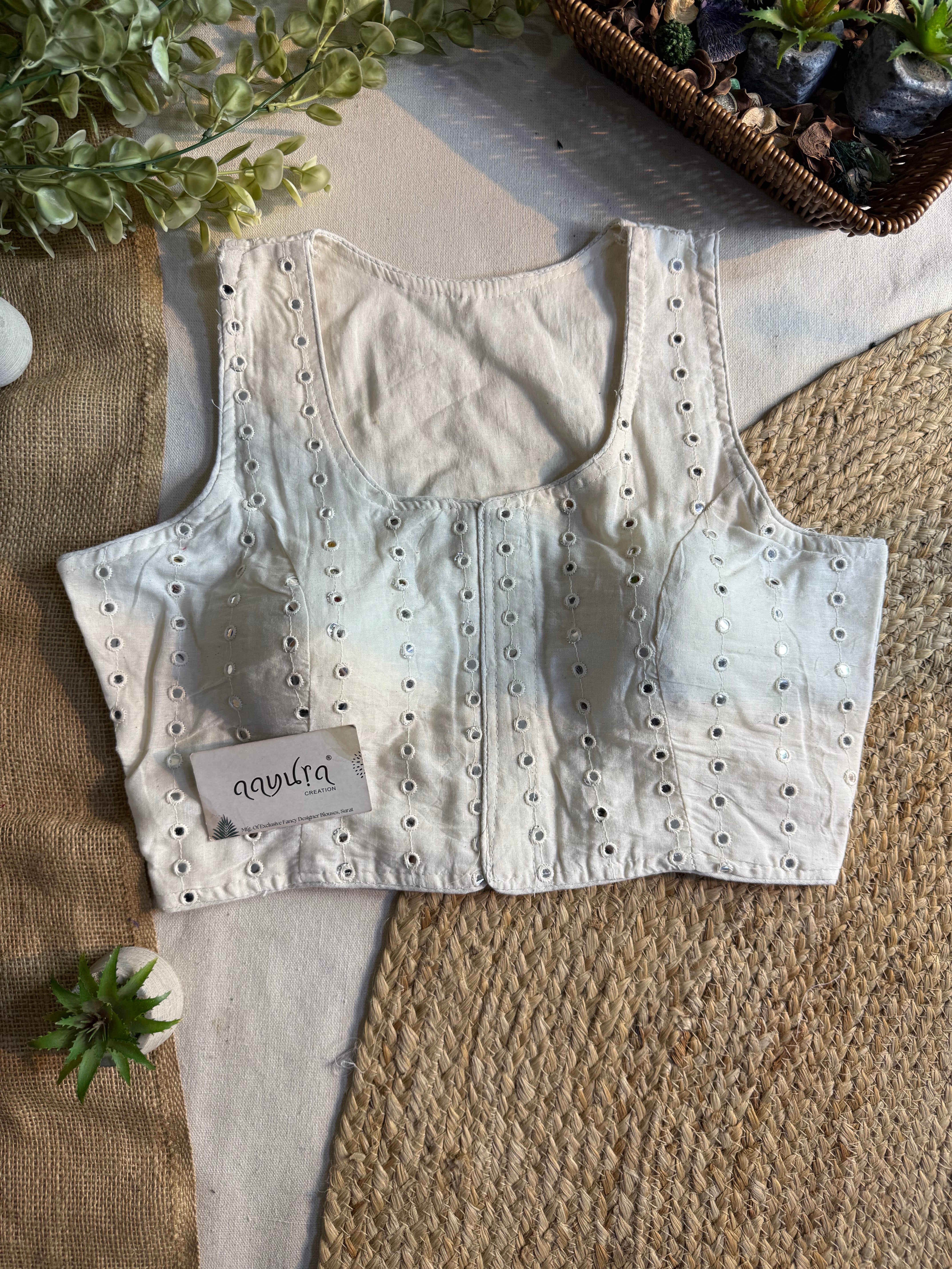 Ivory Bloom Sleeveless Blouse