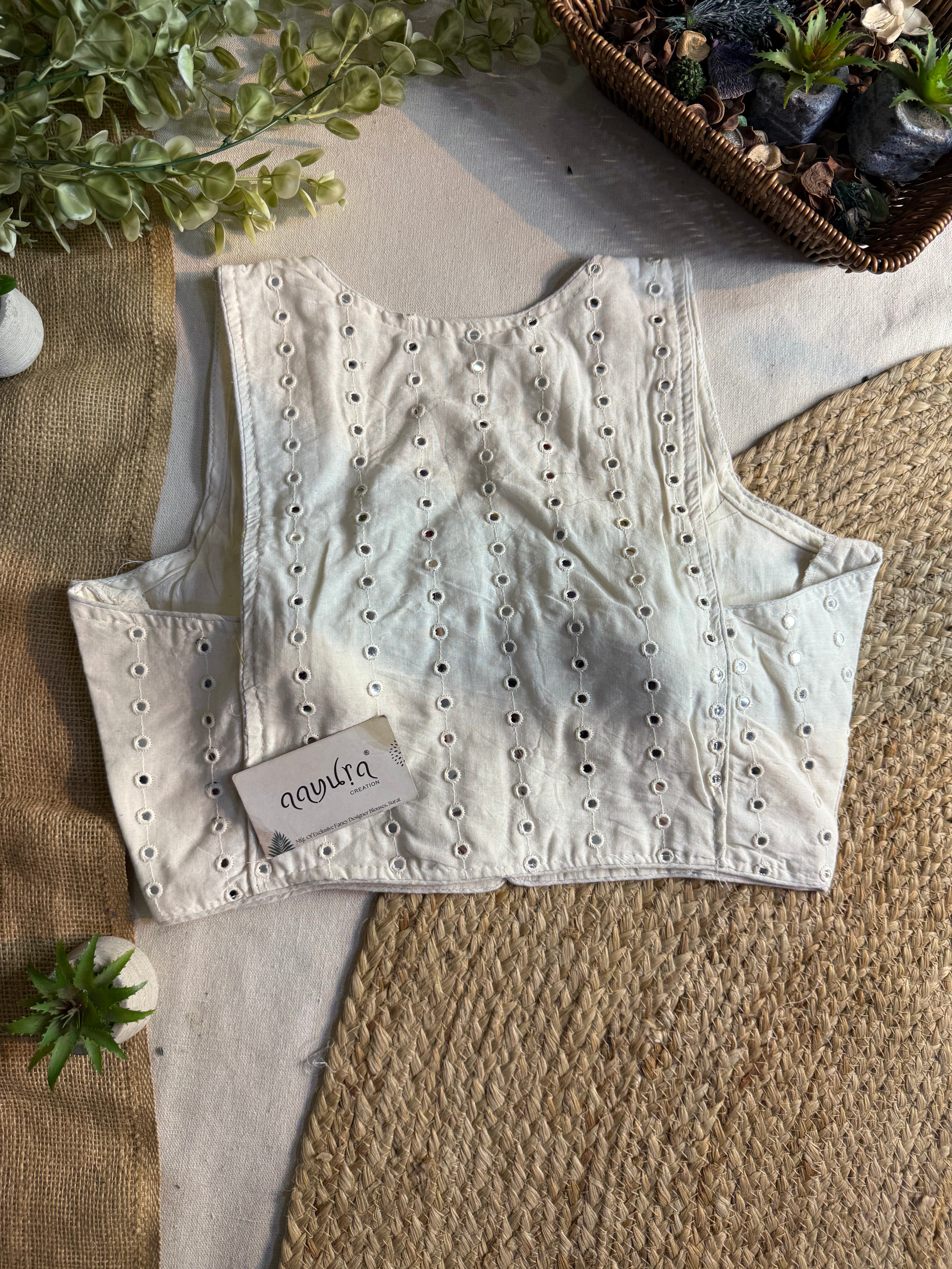 Ivory Bloom Sleeveless Blouse