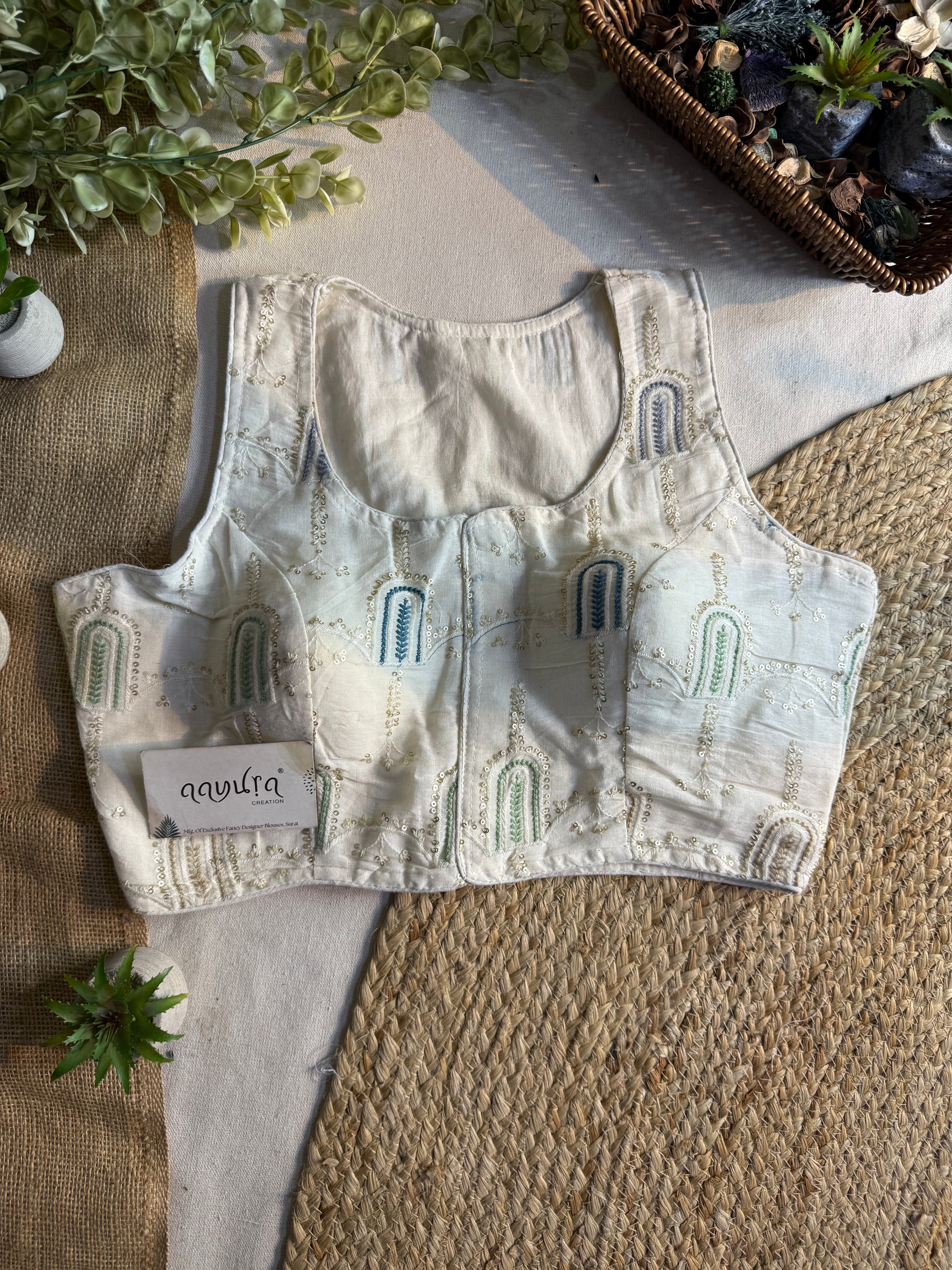 Ivory Bloom Sleeveless Blouse