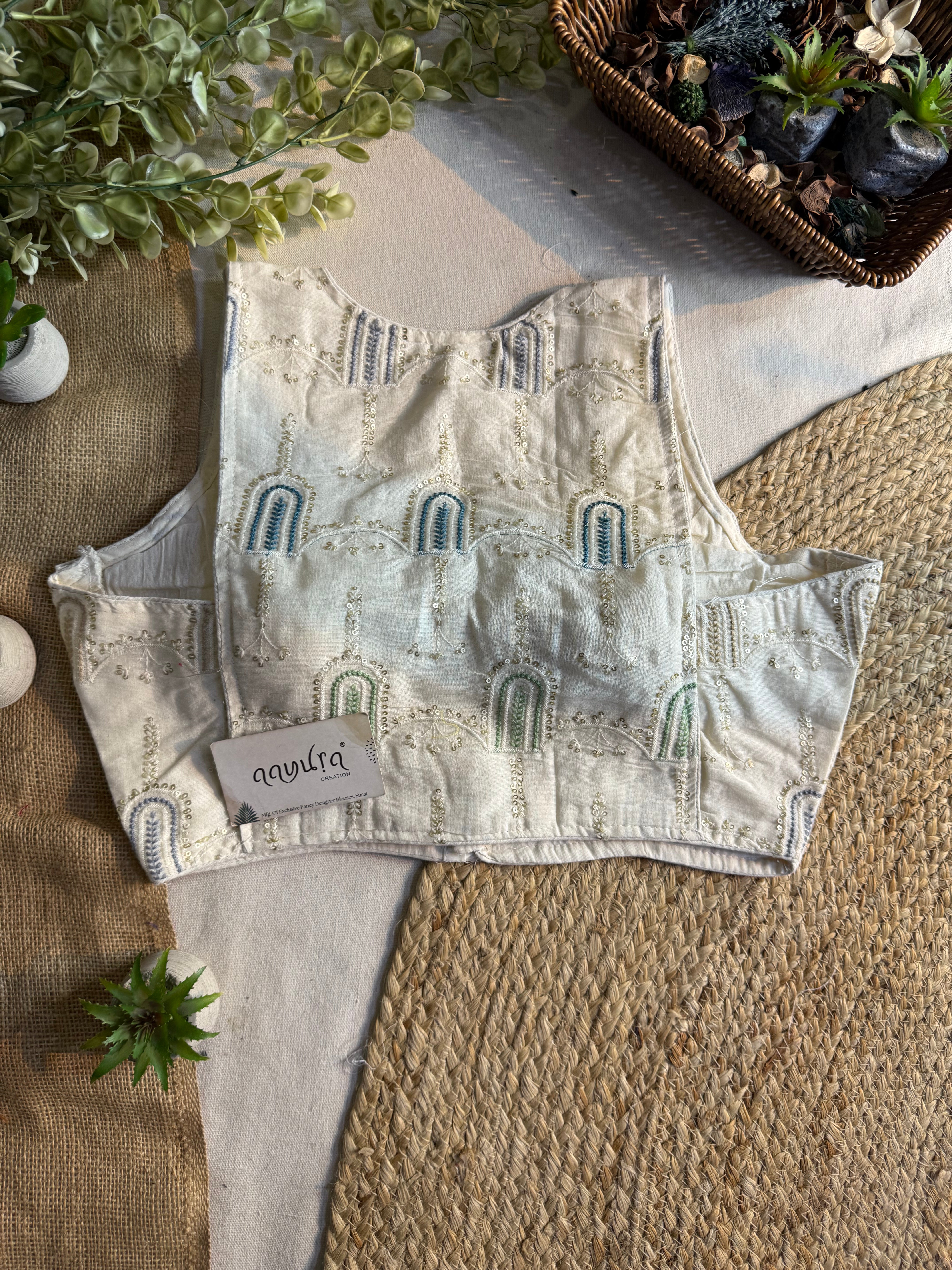 Ivory Bloom Sleeveless Blouse