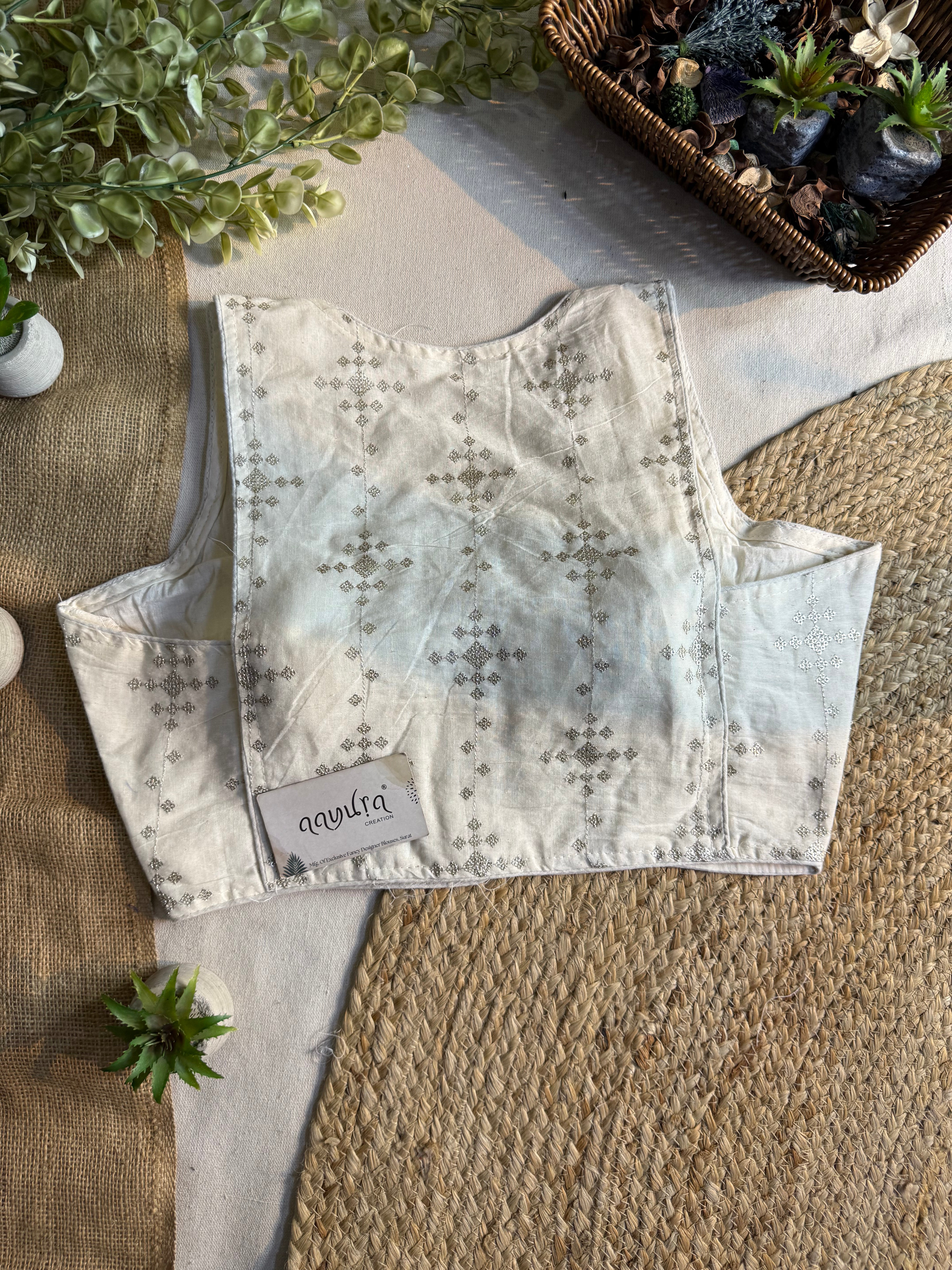 Ivory Bloom Sleeveless Blouse