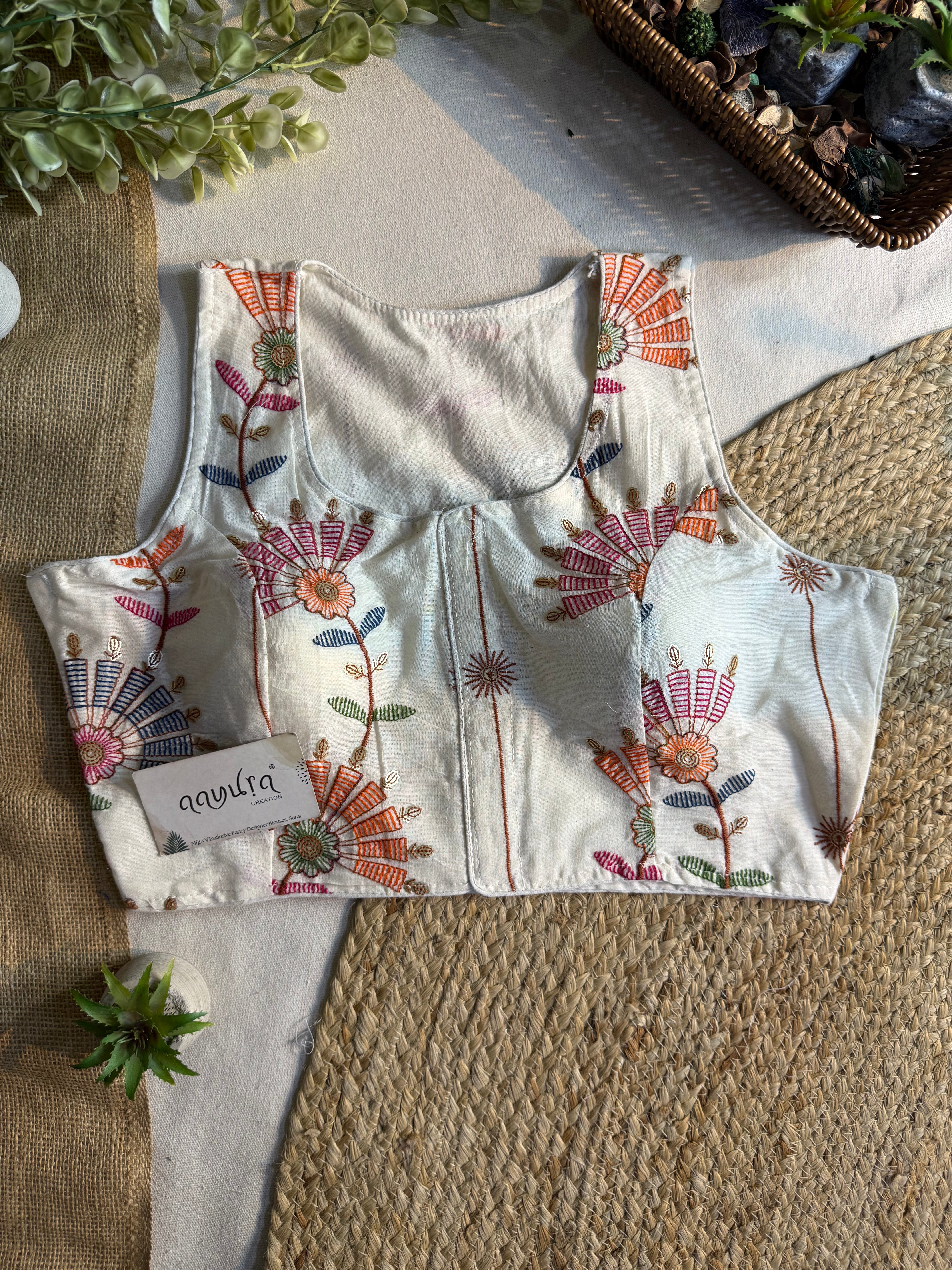 Ivory Bloom Sleeveless Blouse