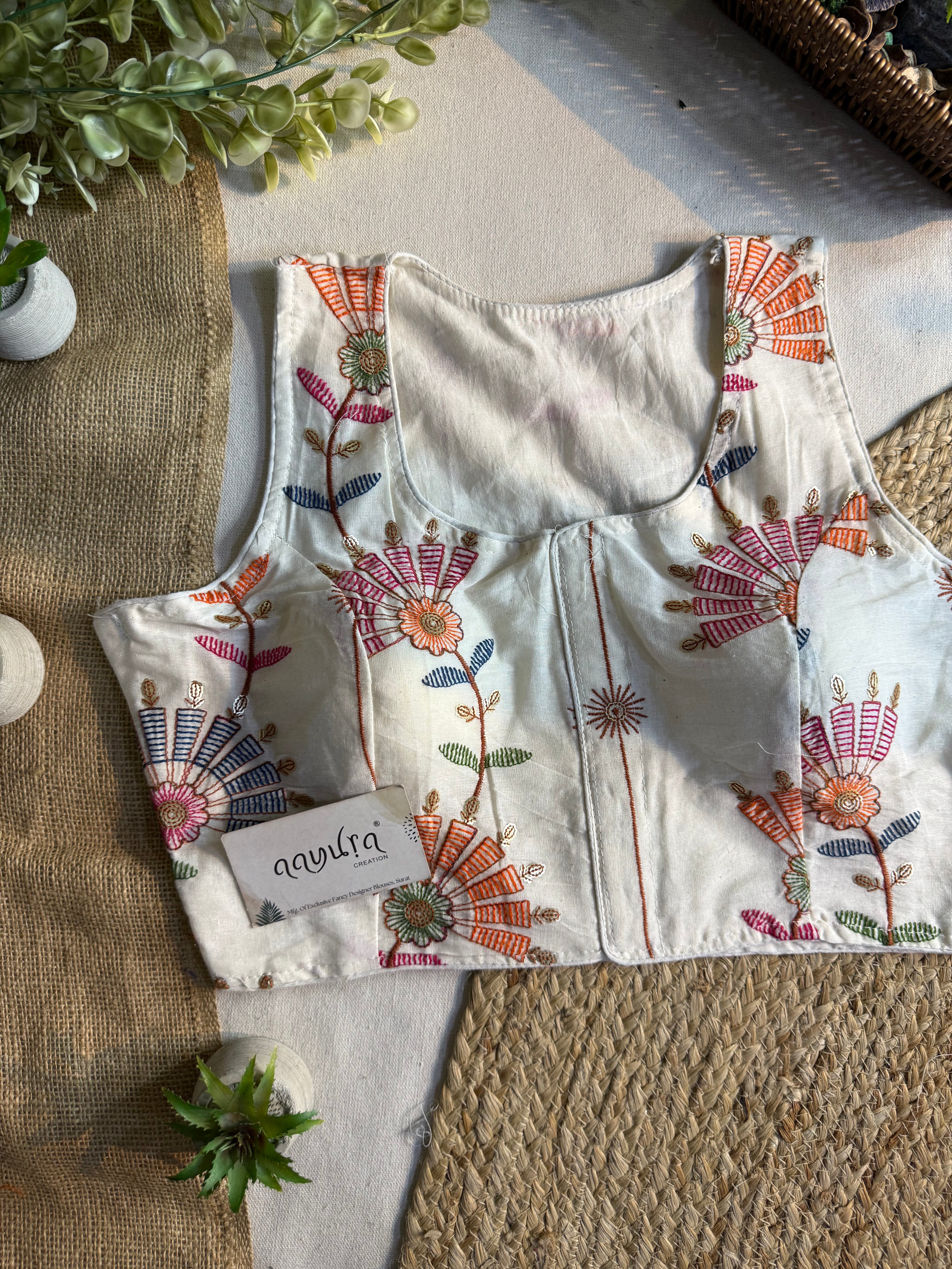 Ivory Bloom Sleeveless Blouse