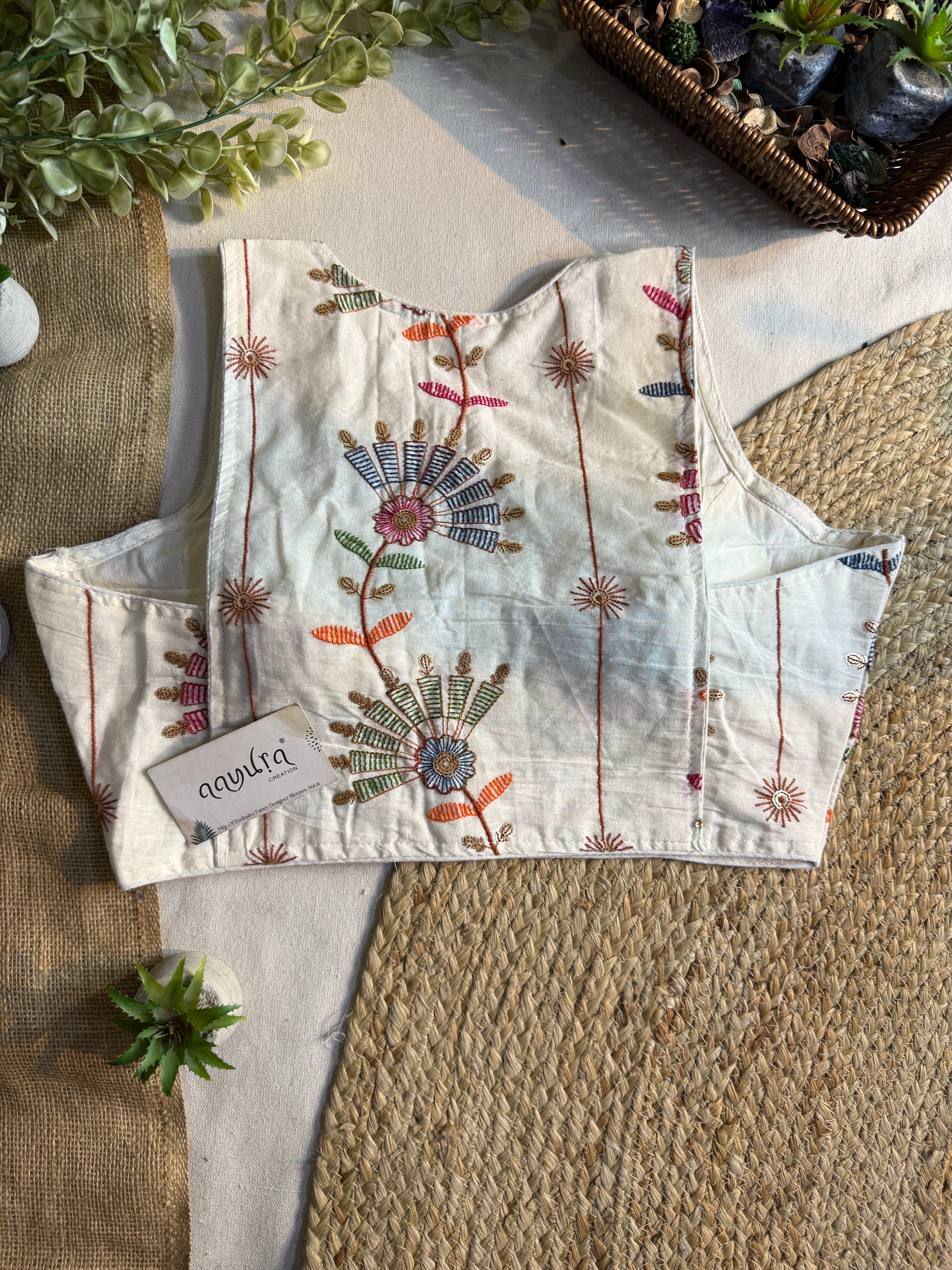 Ivory Bloom Sleeveless Blouse