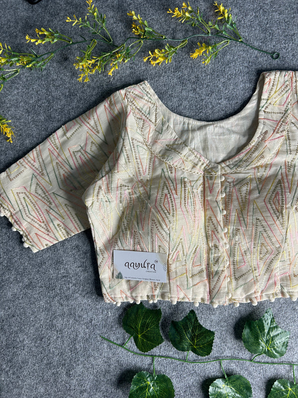 Khadi Cotton Collar Blouse