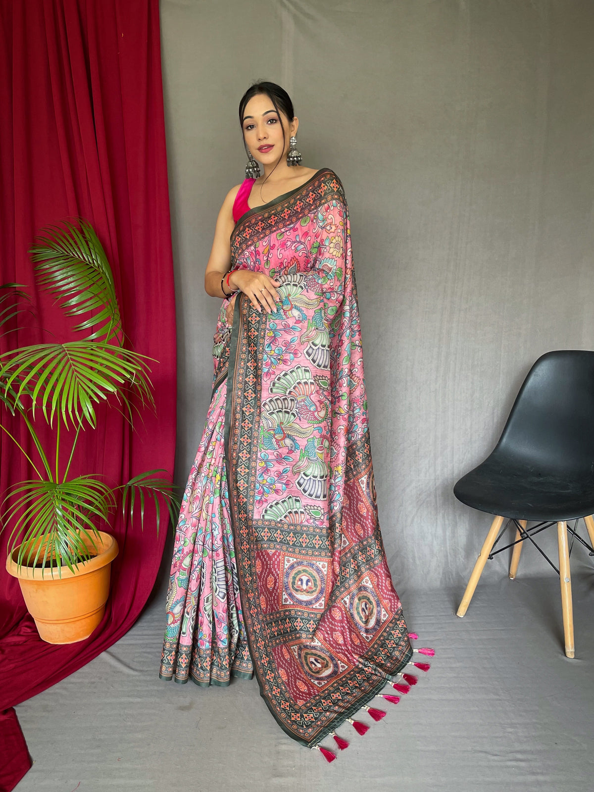 Luxe Bandhani Kalamkari Saree
