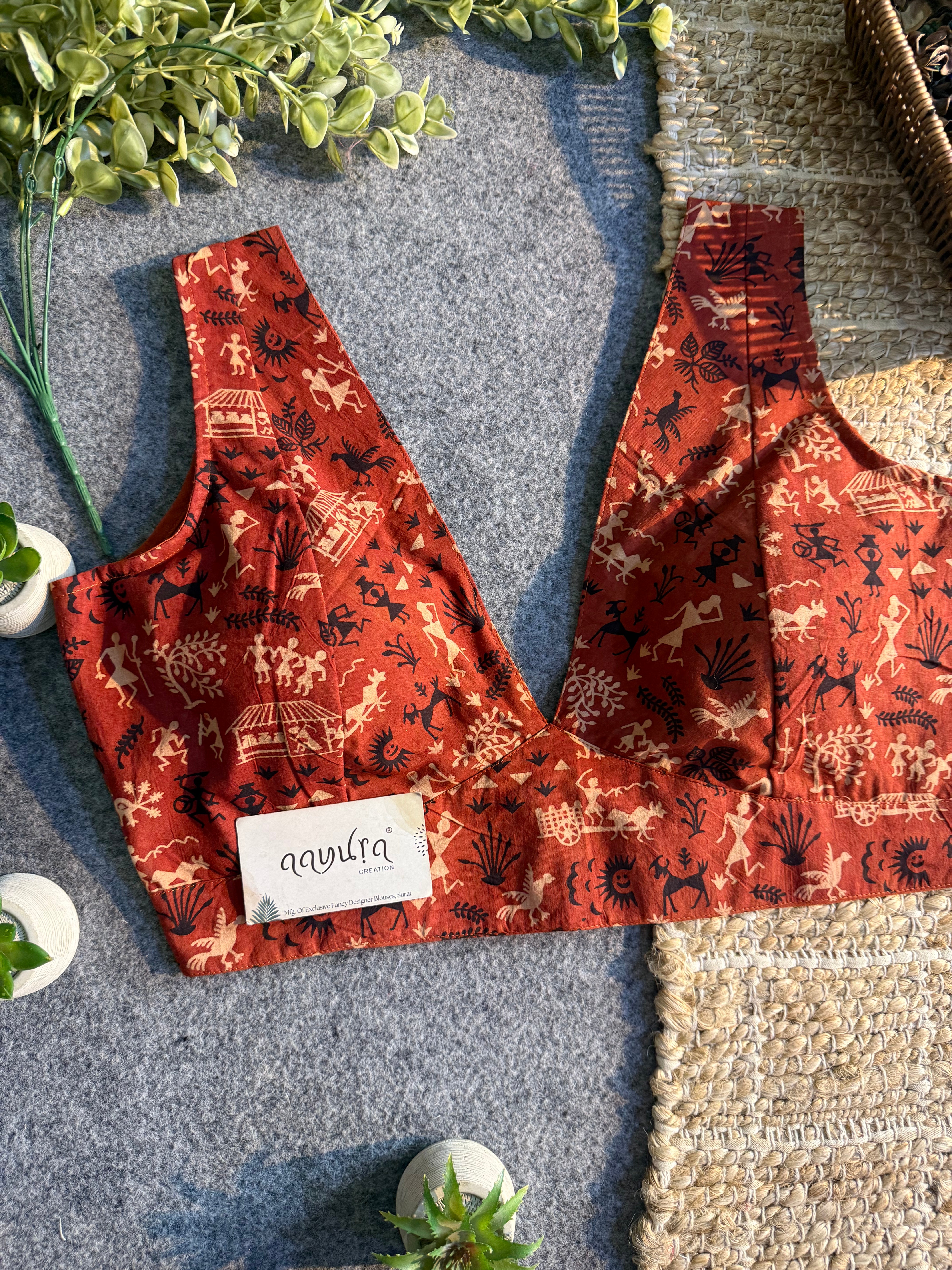 Ajrakh V Neck