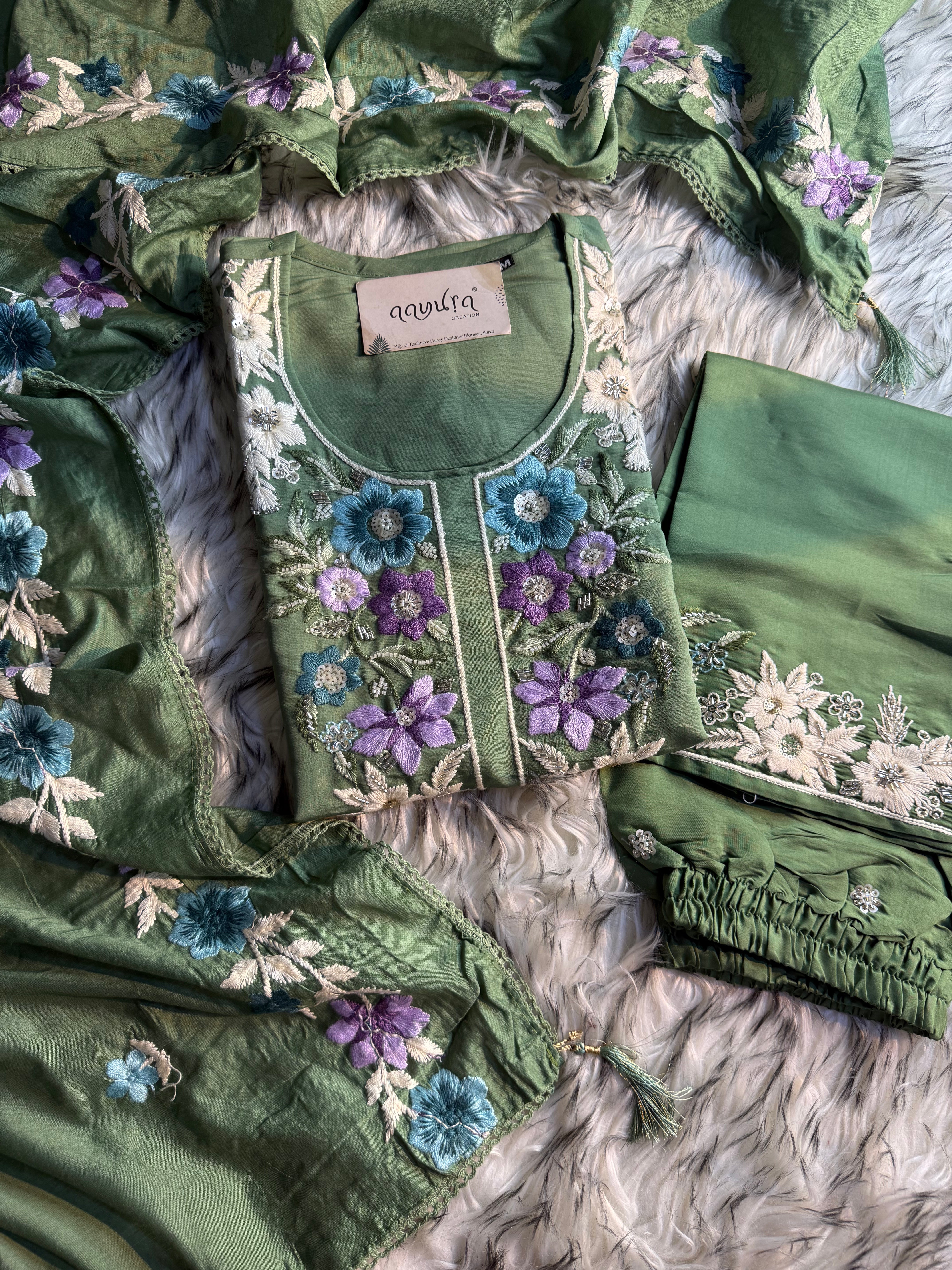 Meher Roman Silk Festive Sharara Set