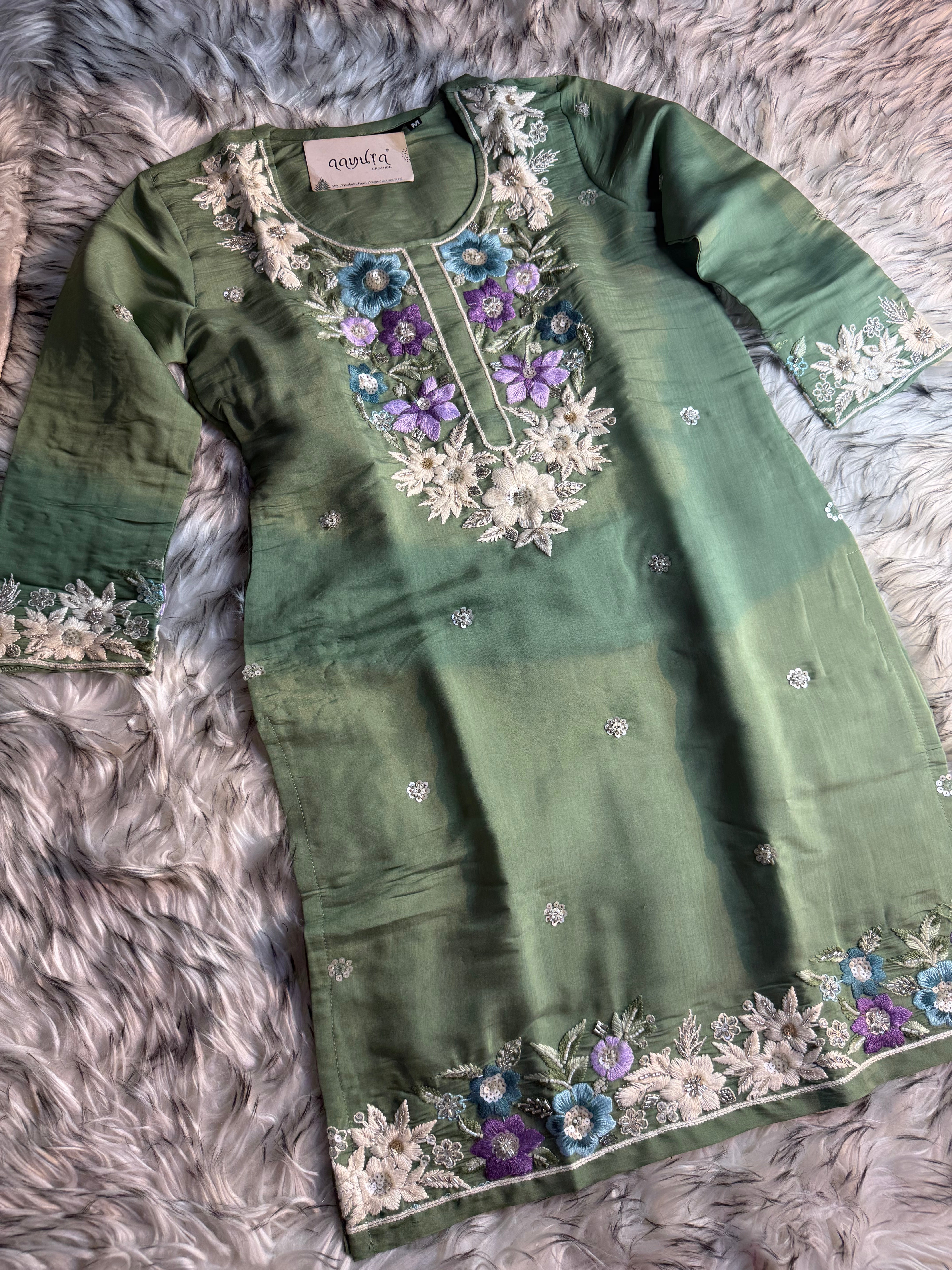 Meher Roman Silk Festive Sharara Set