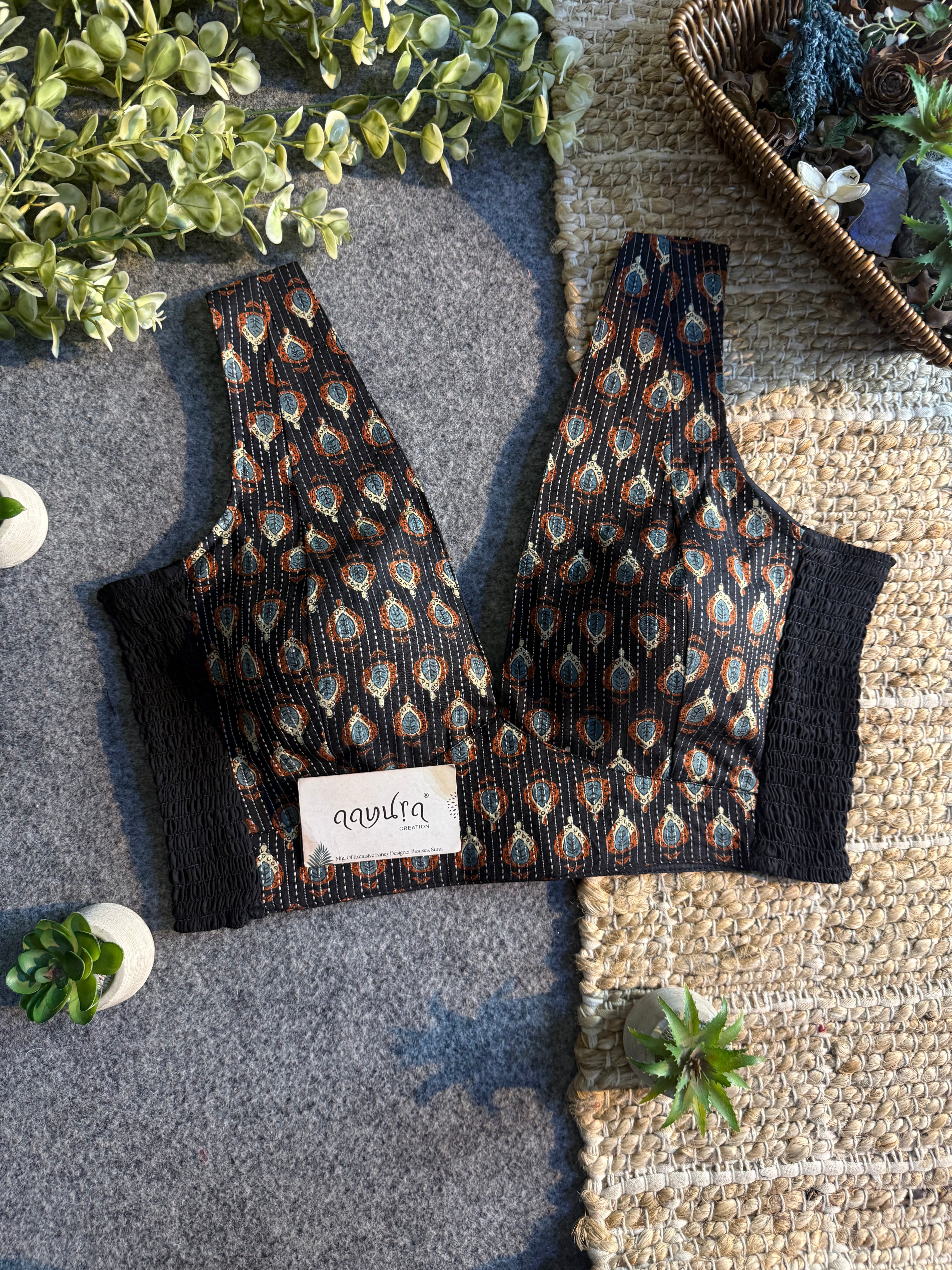 Pure Cotton V-Neck Streachble Blouse