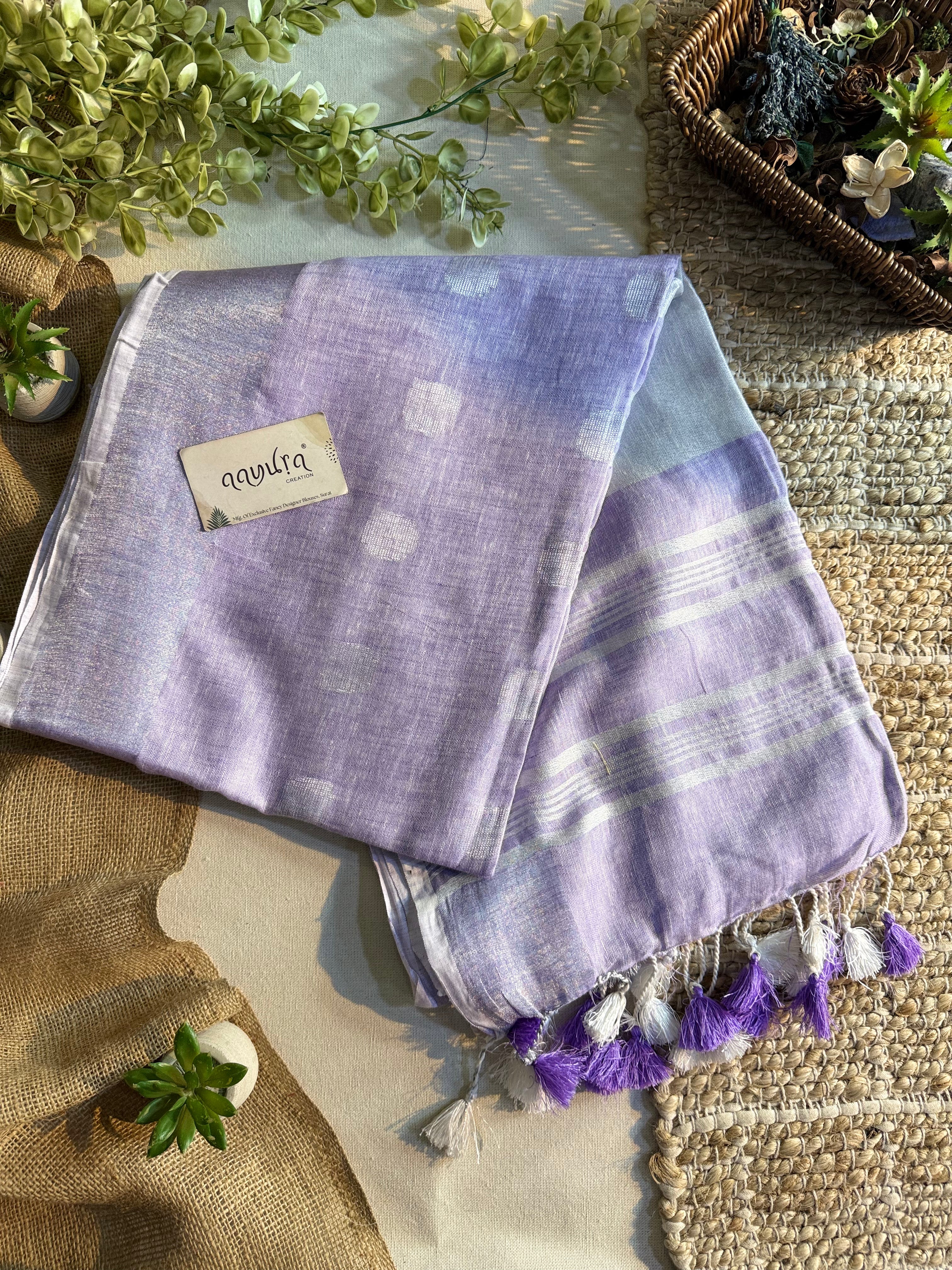 Chandrika Linen Zari Saree