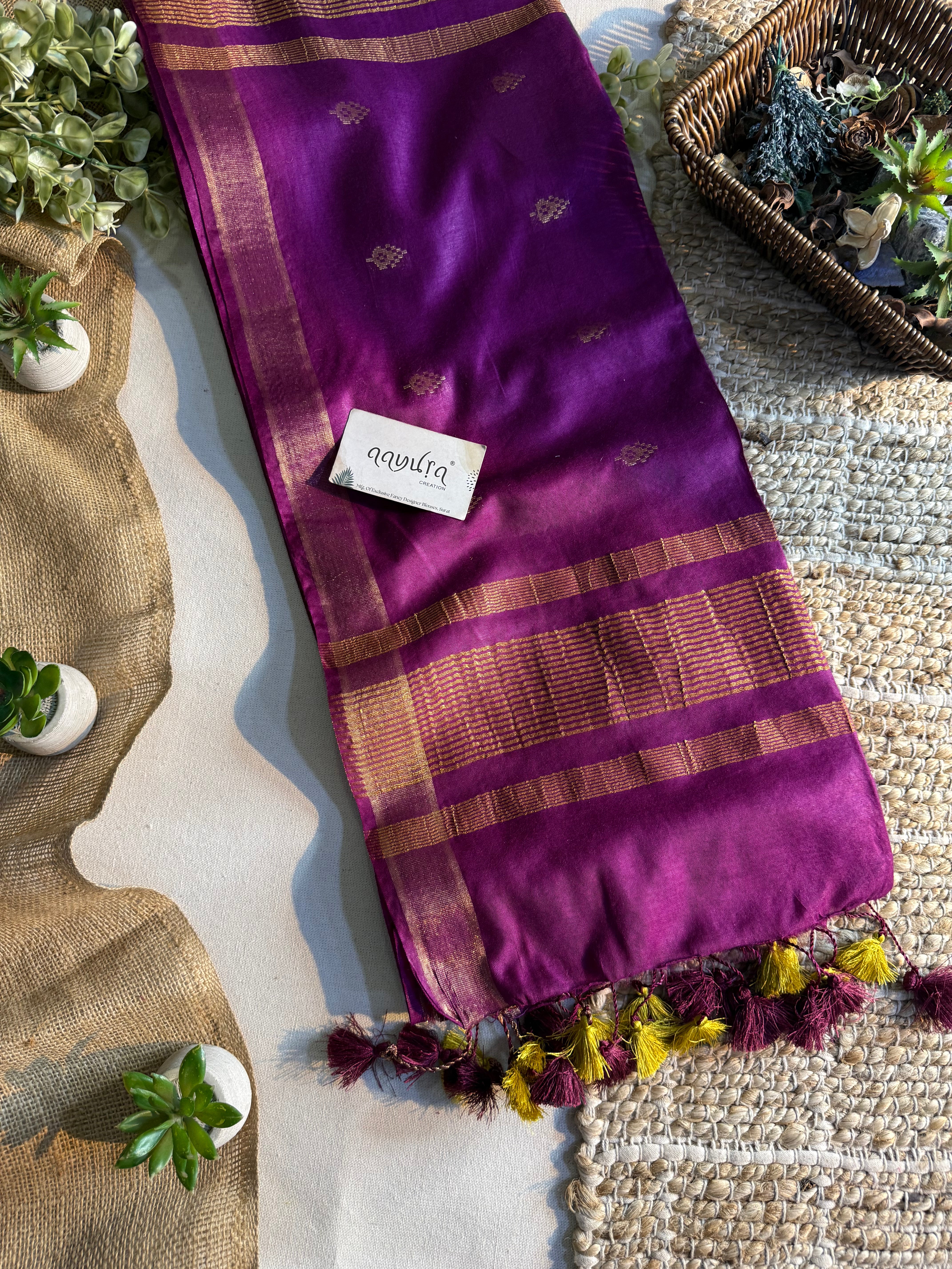 Aaradhya Semi Silk Viscose Zari Saree