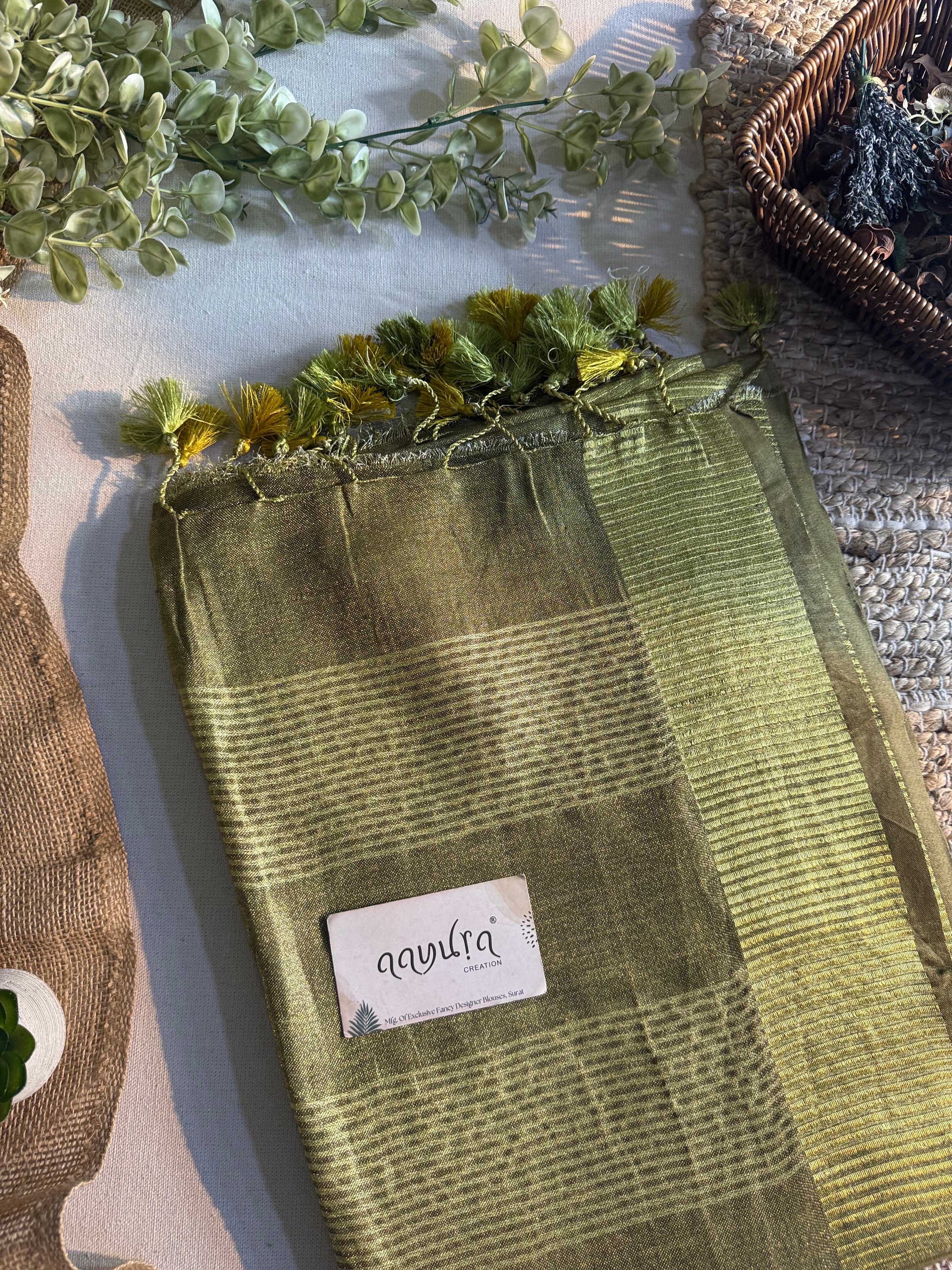 Sunshine Gold Linen Saree