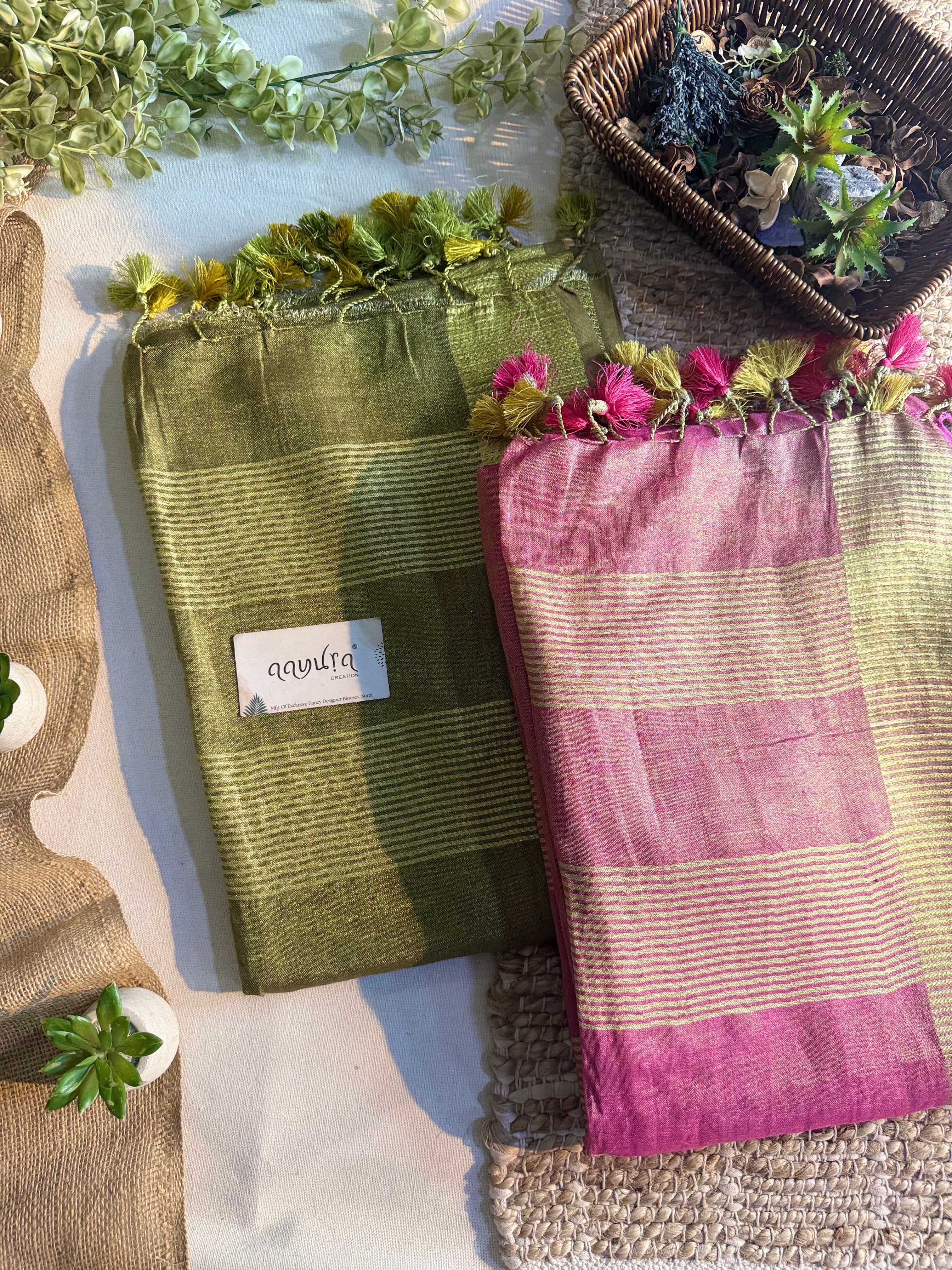 Sunshine Gold Linen Saree