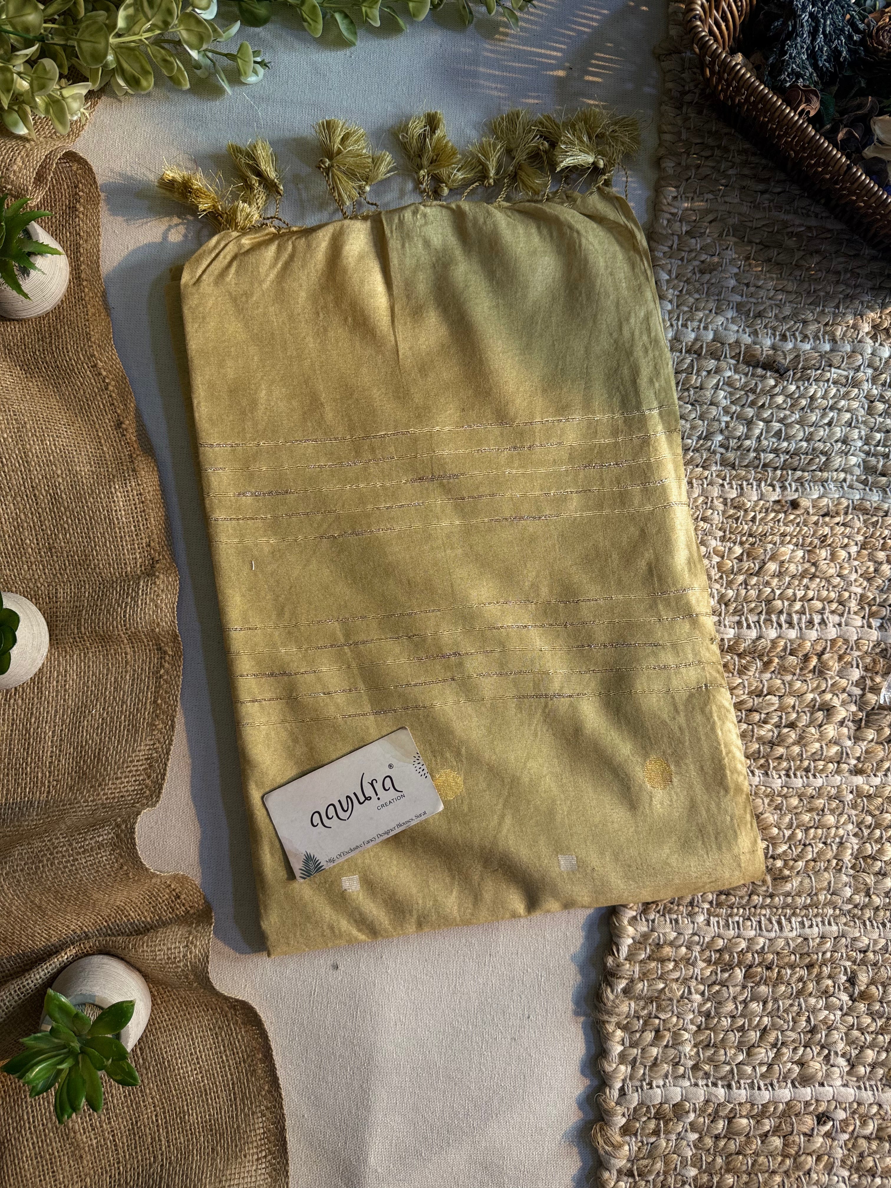 Golden Butta Semi Silk Viscose Saree