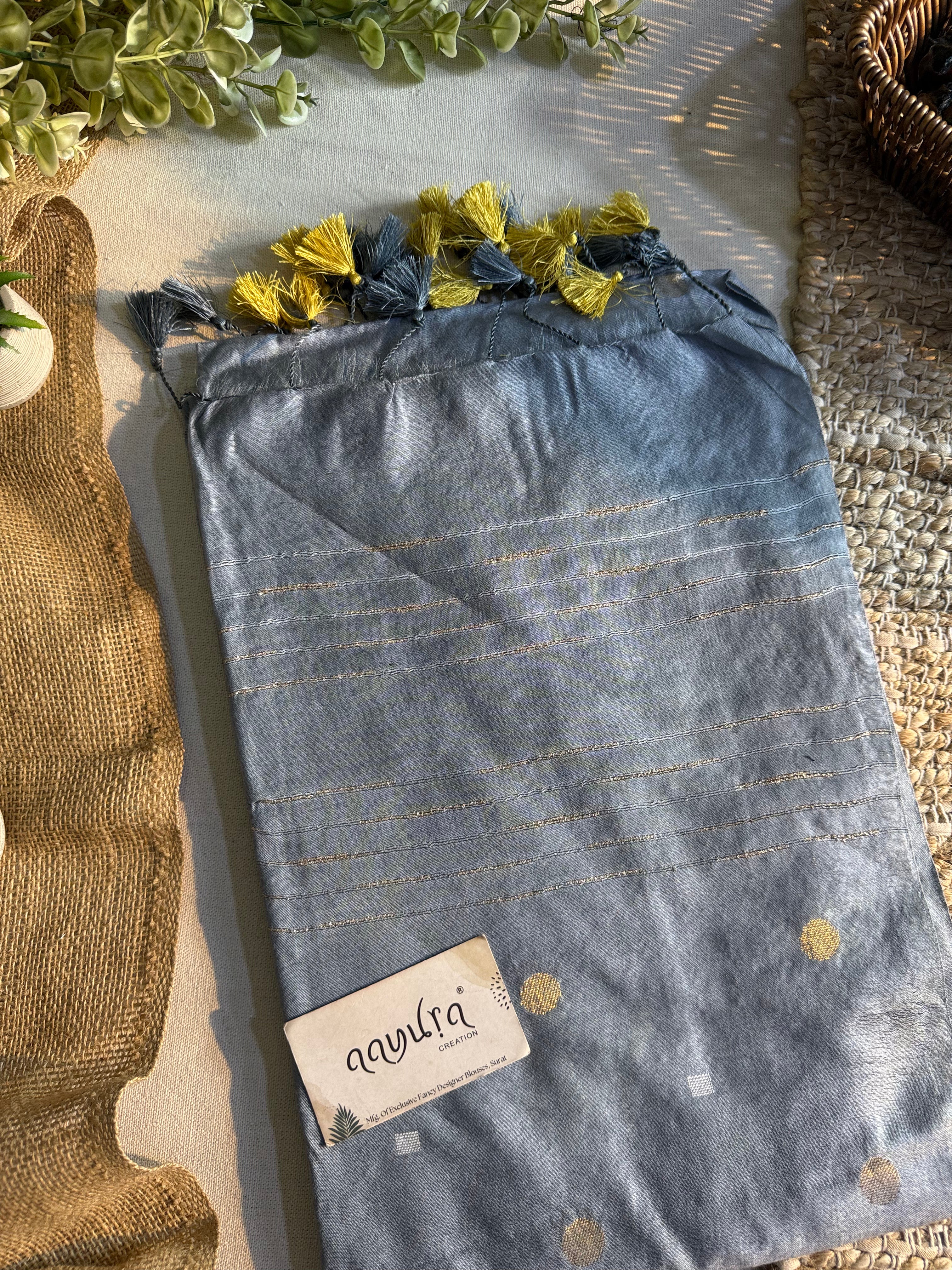 Golden Butta Semi Silk Viscose Saree