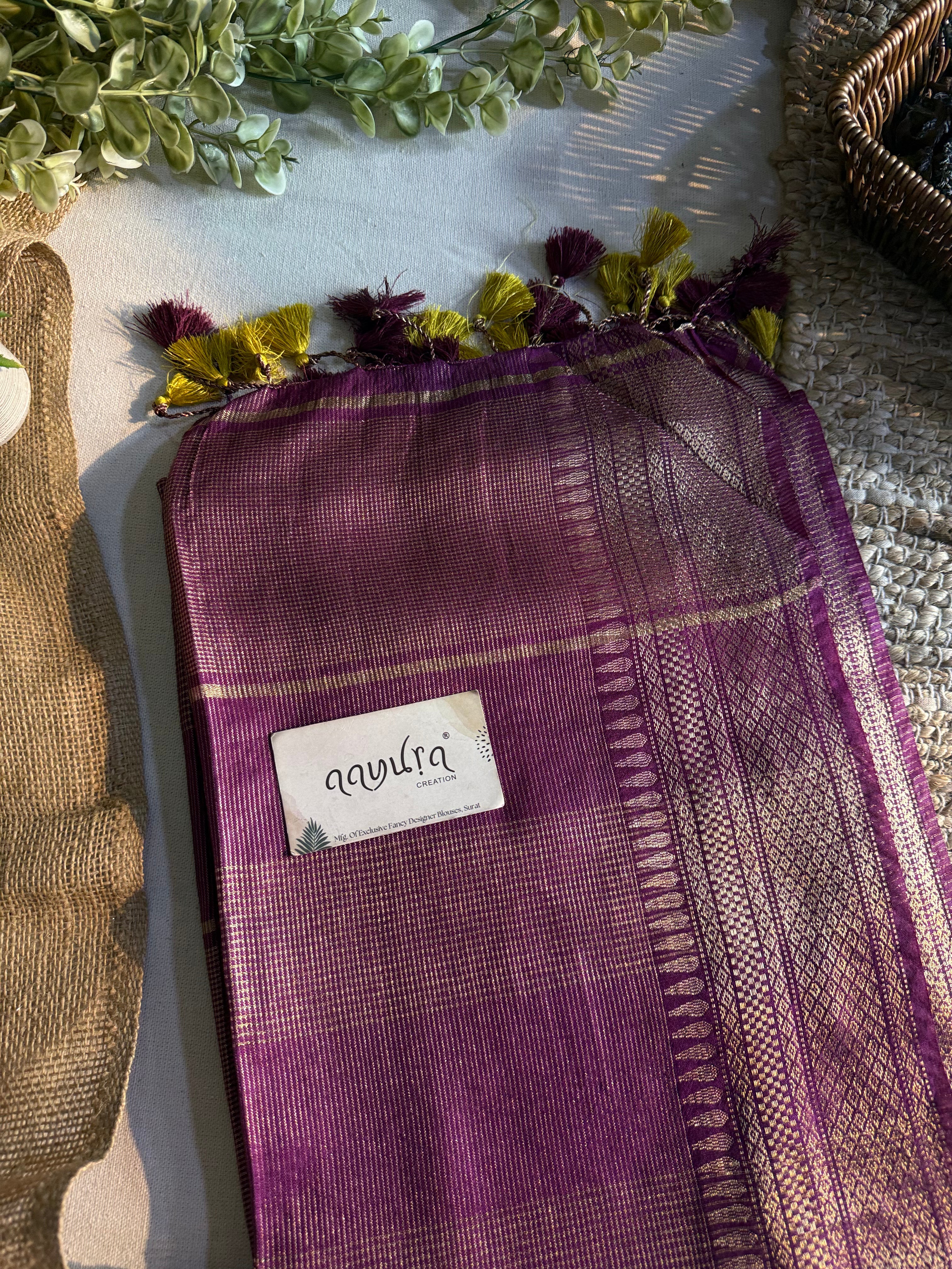 Aaradhya Mini Temple Semi Silk Saree