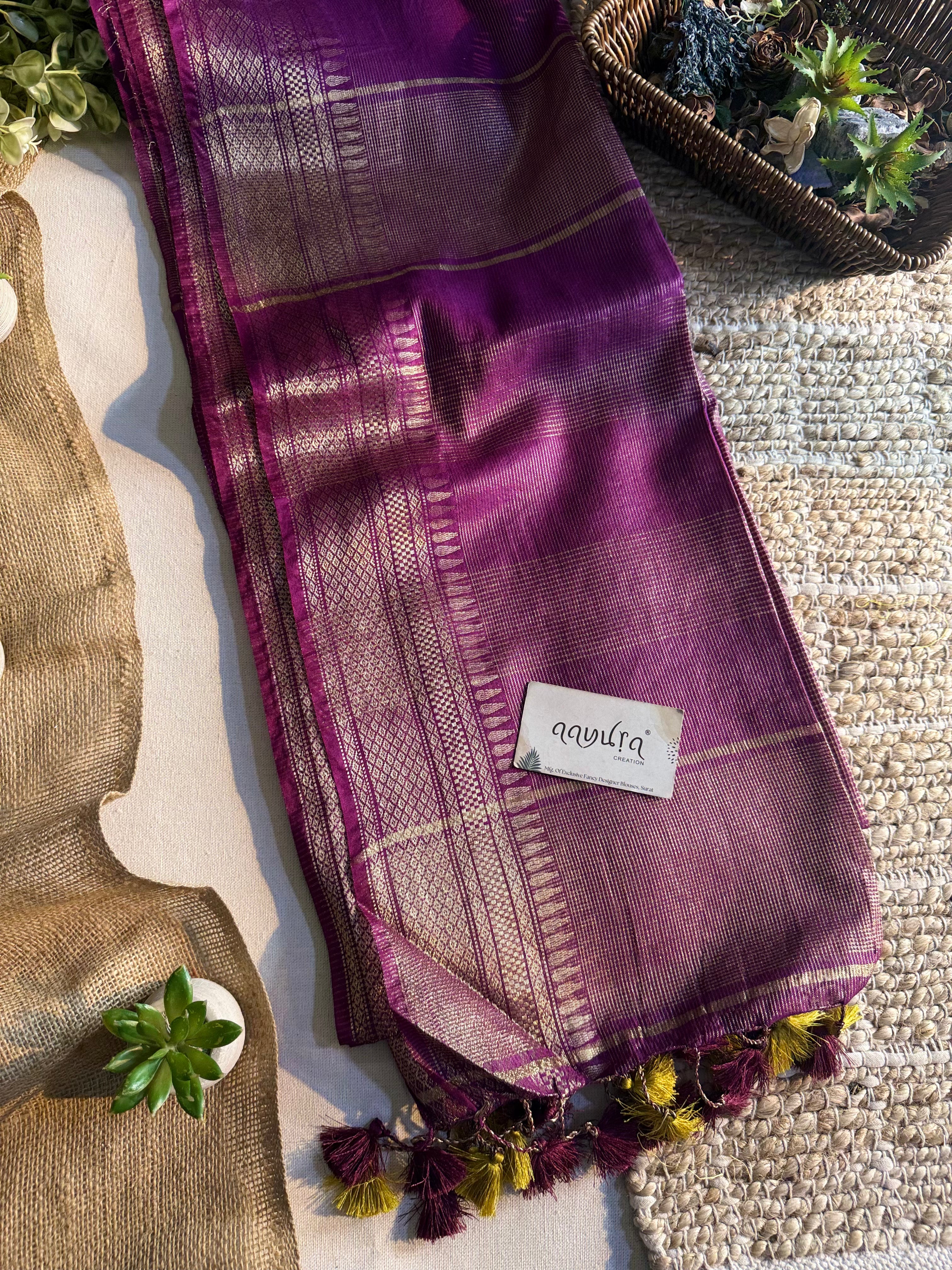 Aaradhya Mini Temple Semi Silk Saree