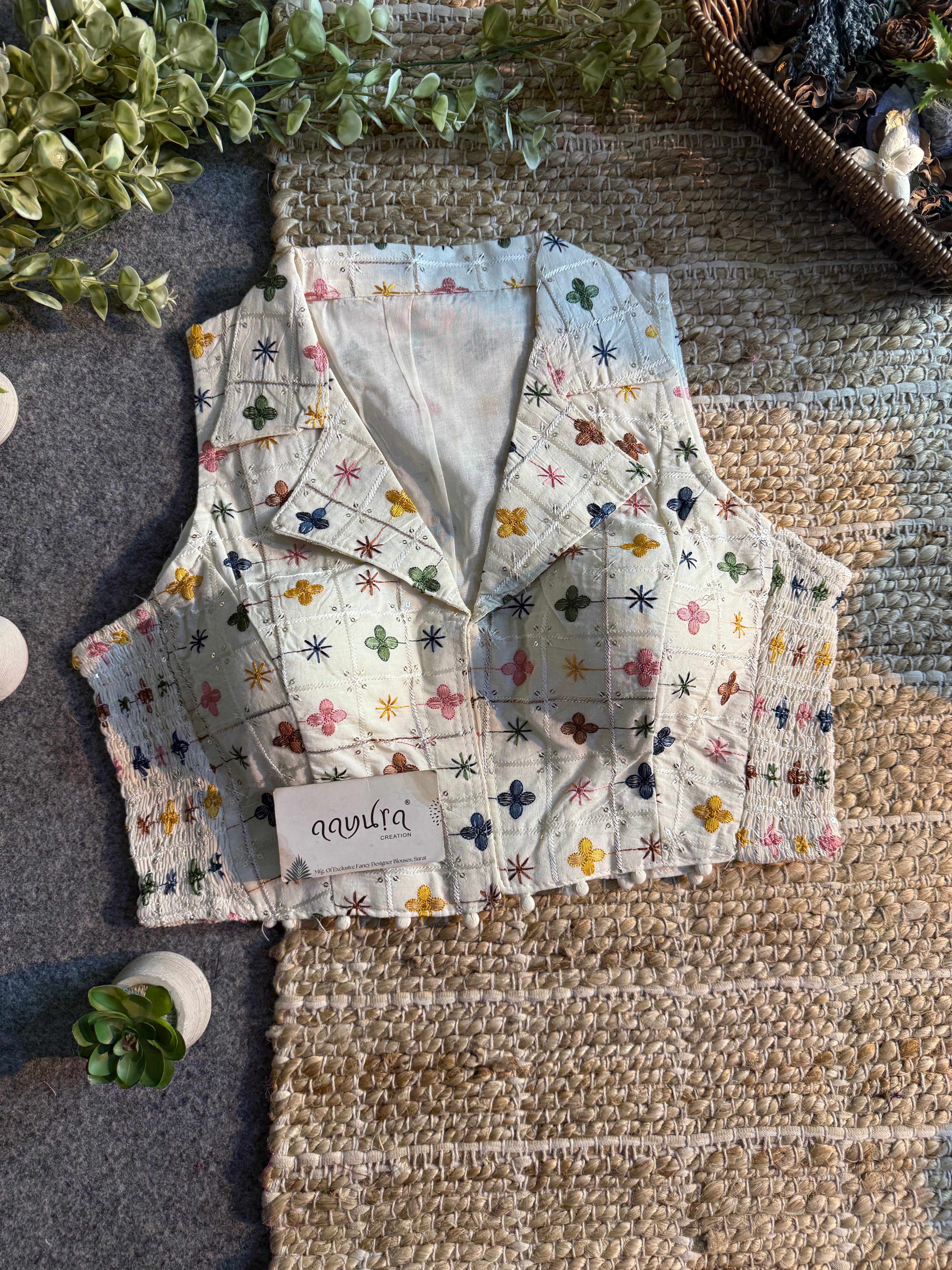 Regal Threadwork Collar Blouse
