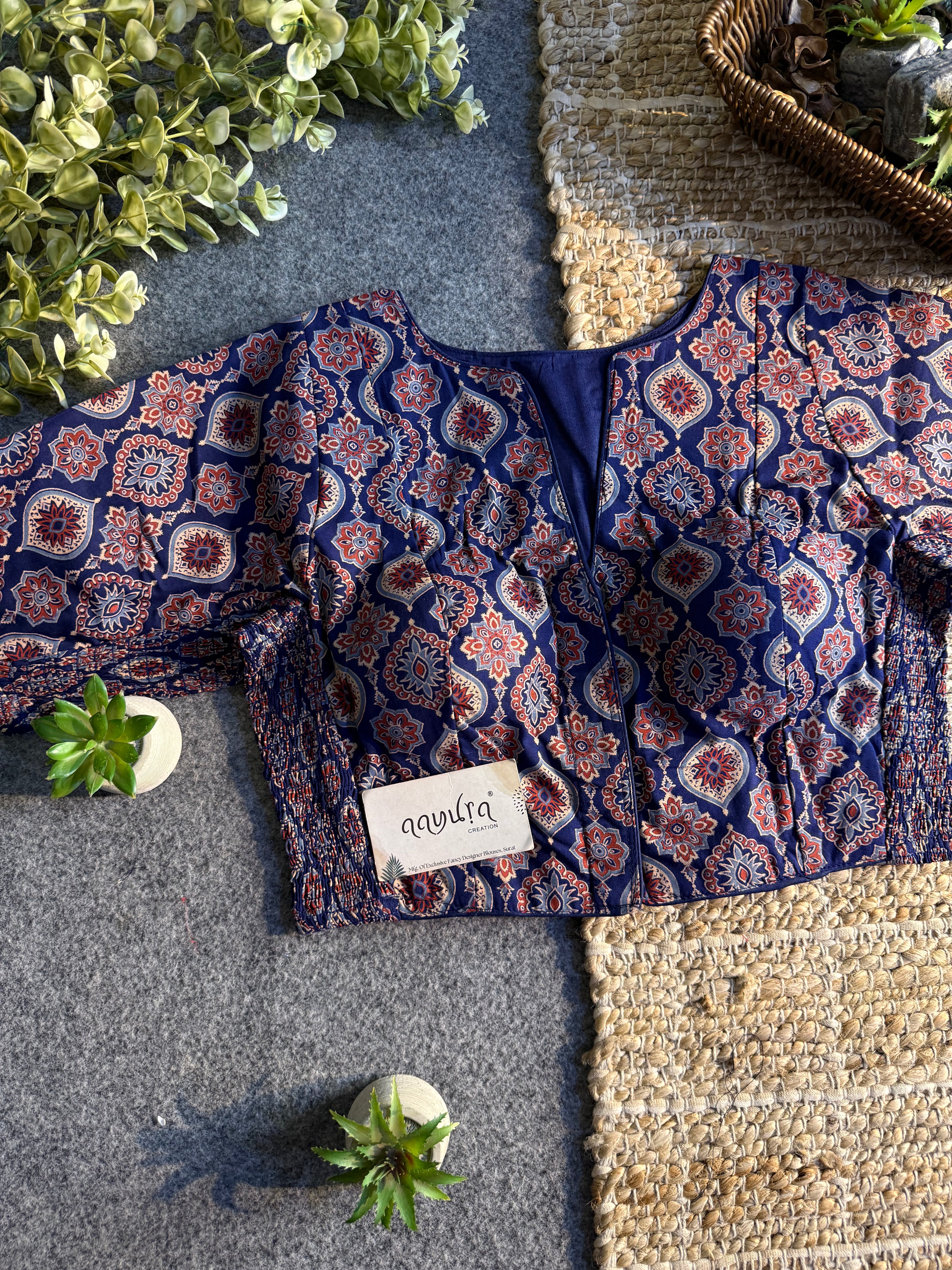 Comfort Fit Cotton Ajrakh Print Blouse 2