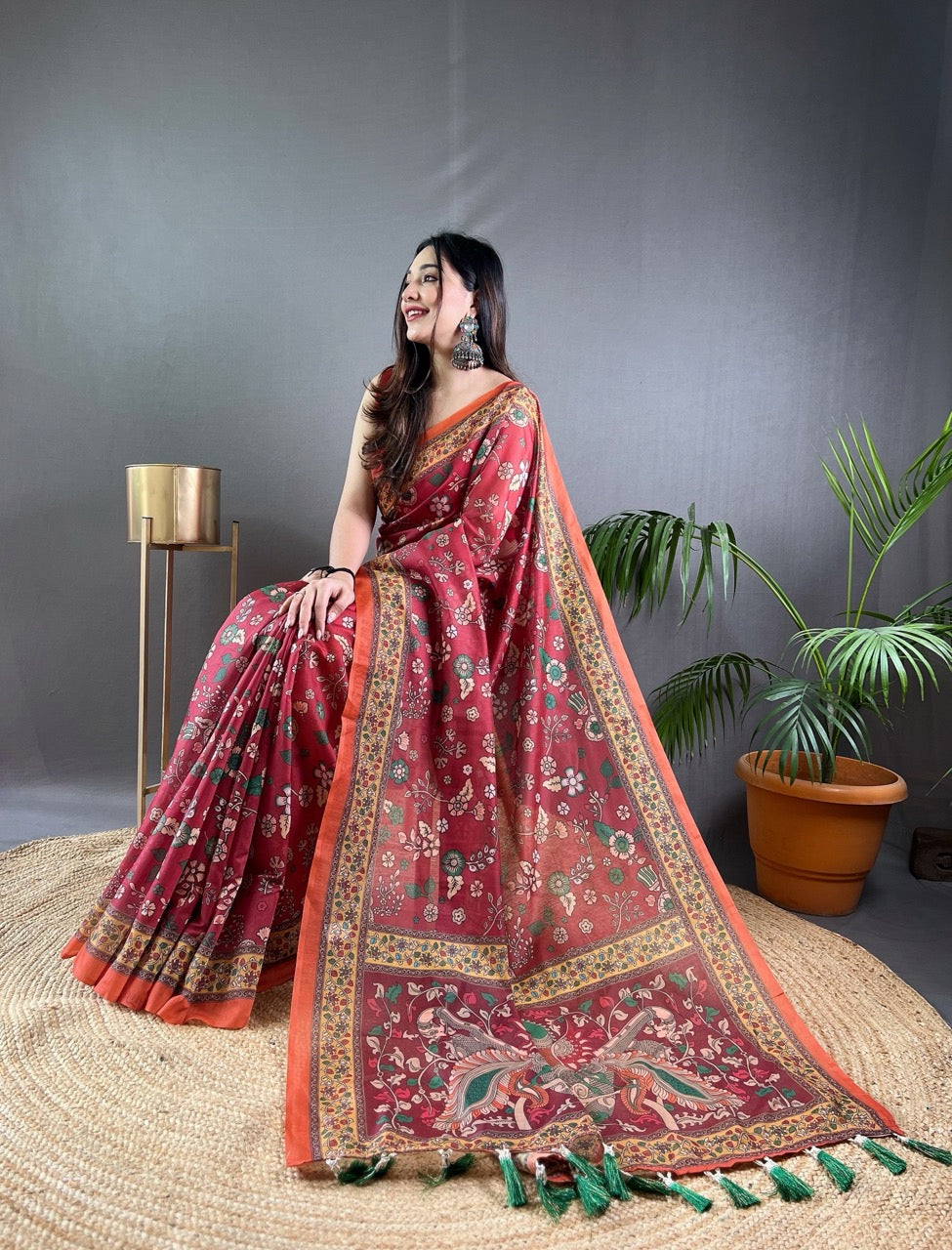 Charisma Pure Malai Cotton Saree
