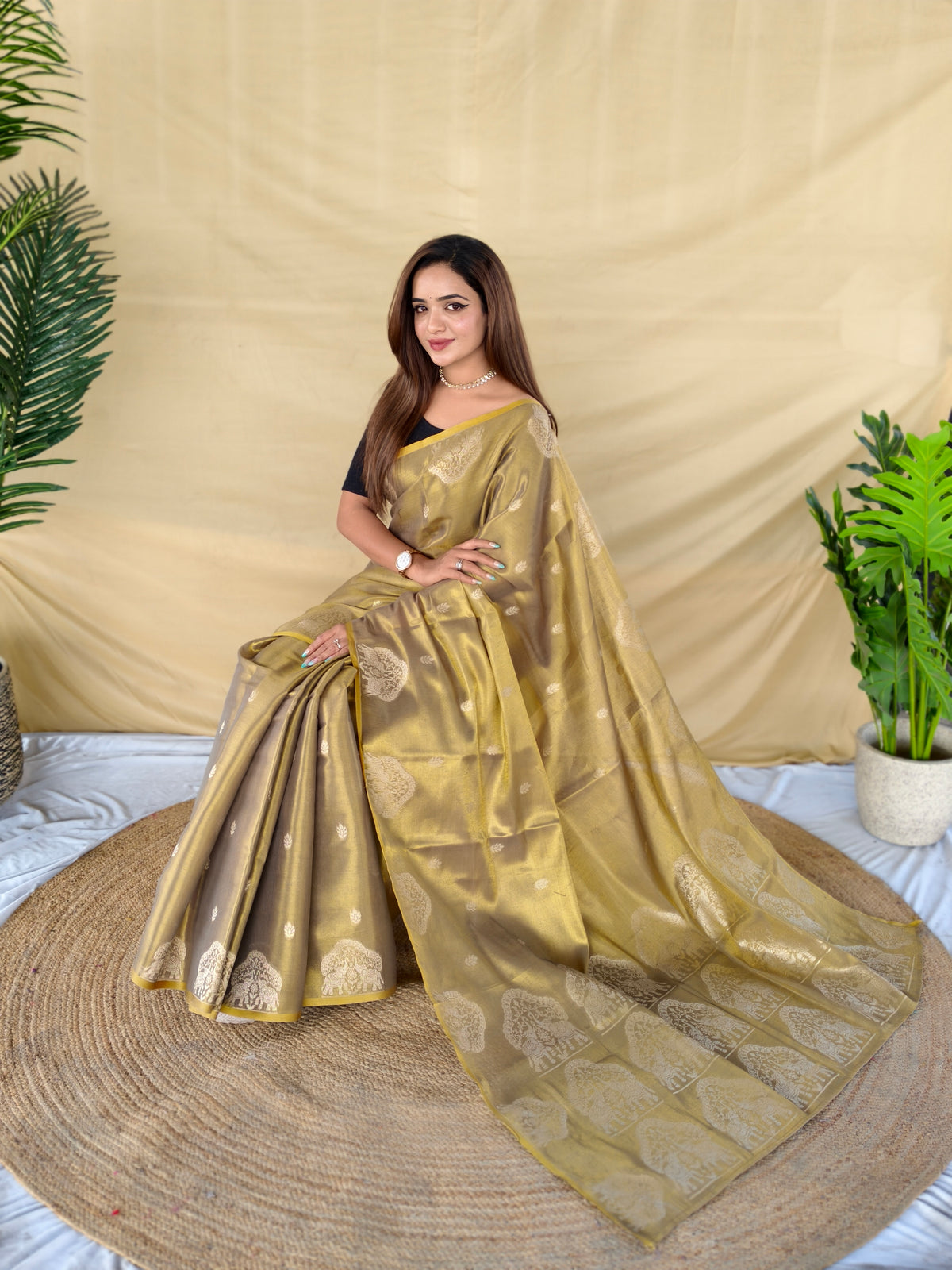 Saubhagyavati Premium Zari Tissue Saree
