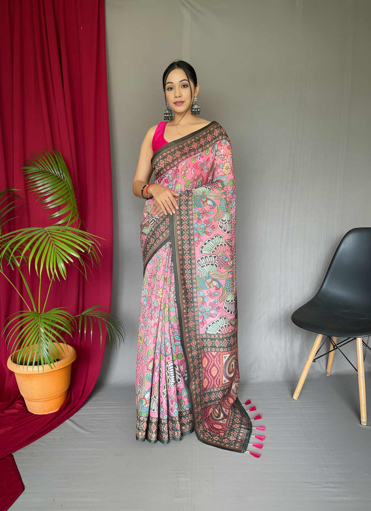 Luxe Bandhani Kalamkari Saree