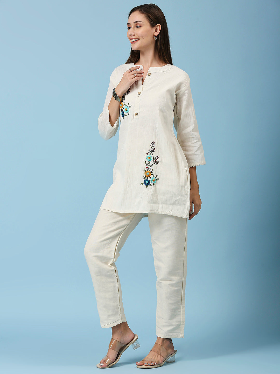 Embroidered Khadi Cotton Summer Top