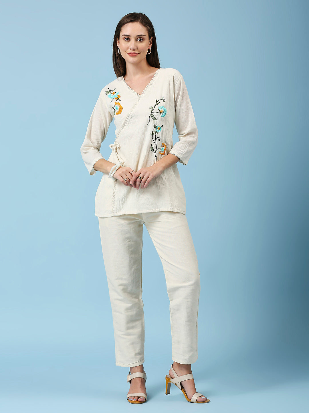 Embroidered Khadi Cotton Summer Top