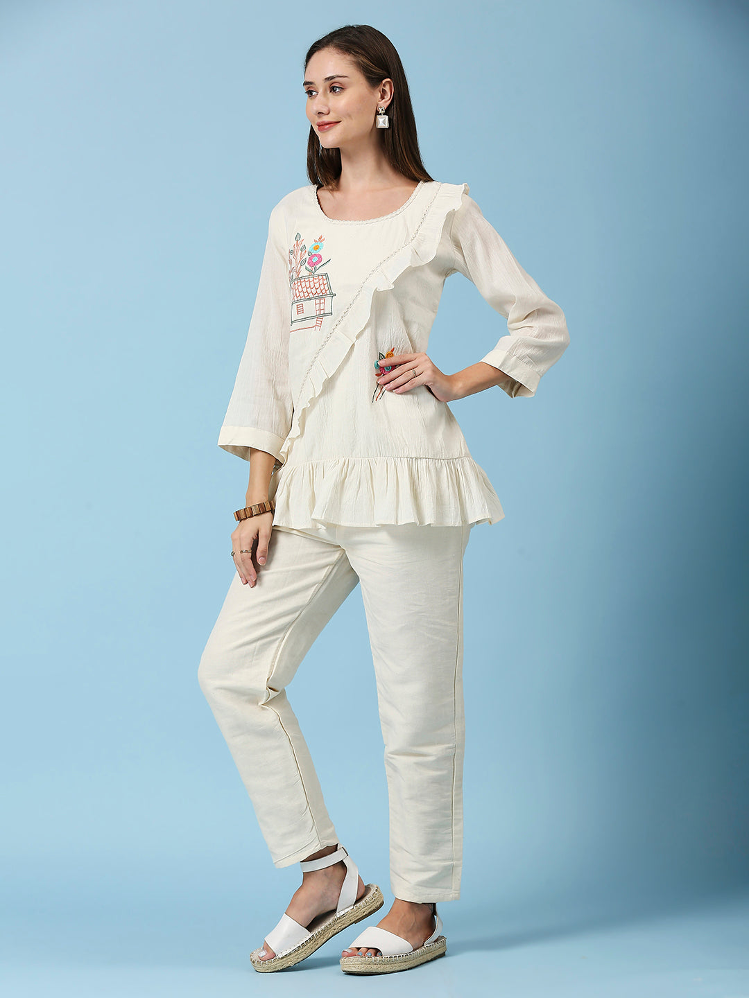 Embroidered Khadi Cotton Summer Top