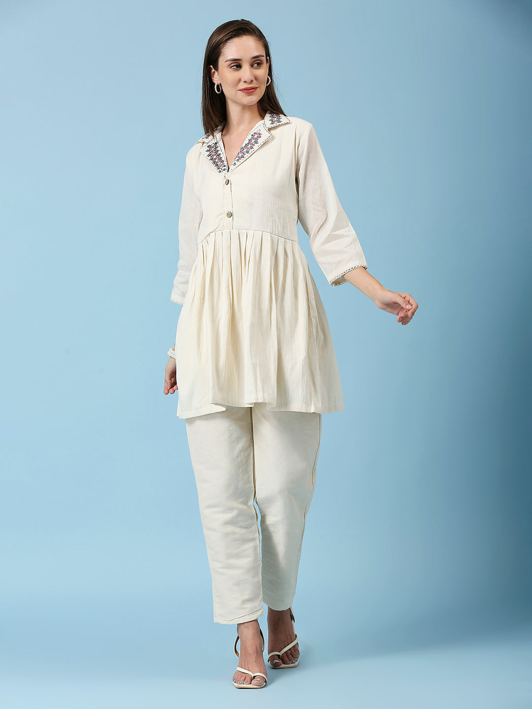 Embroidered Khadi Cotton Summer Top