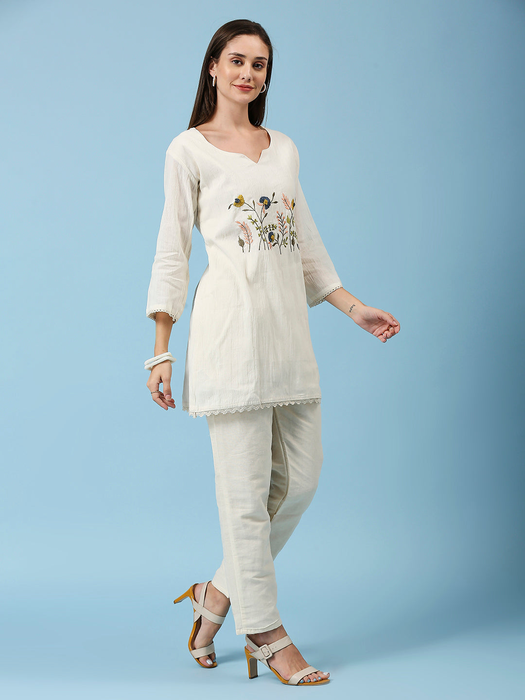 Embroidered Khadi Cotton Summer Top